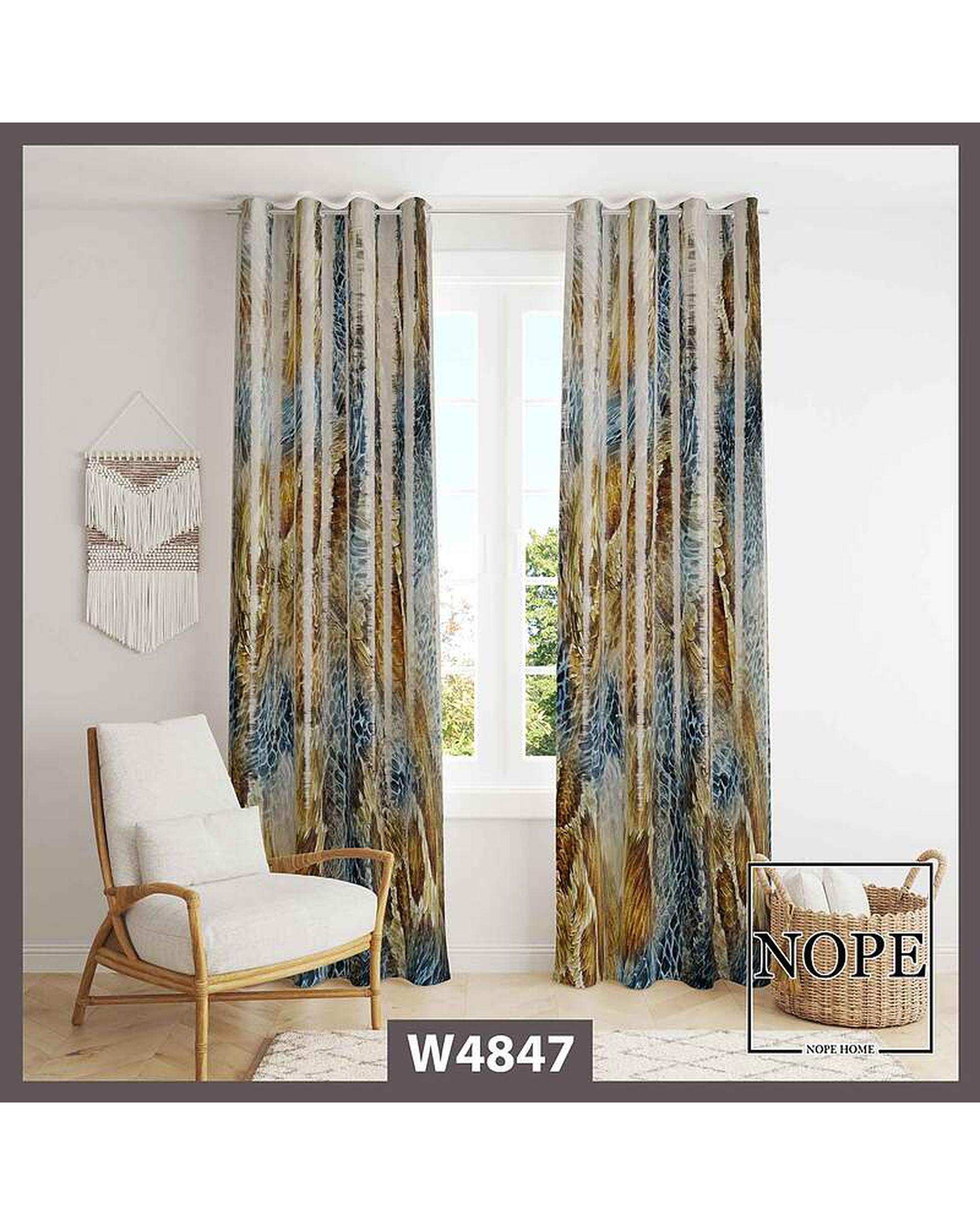 پرده مخمل نوپه هوم Nopehome مدل پانچی طرح پر کد W4847