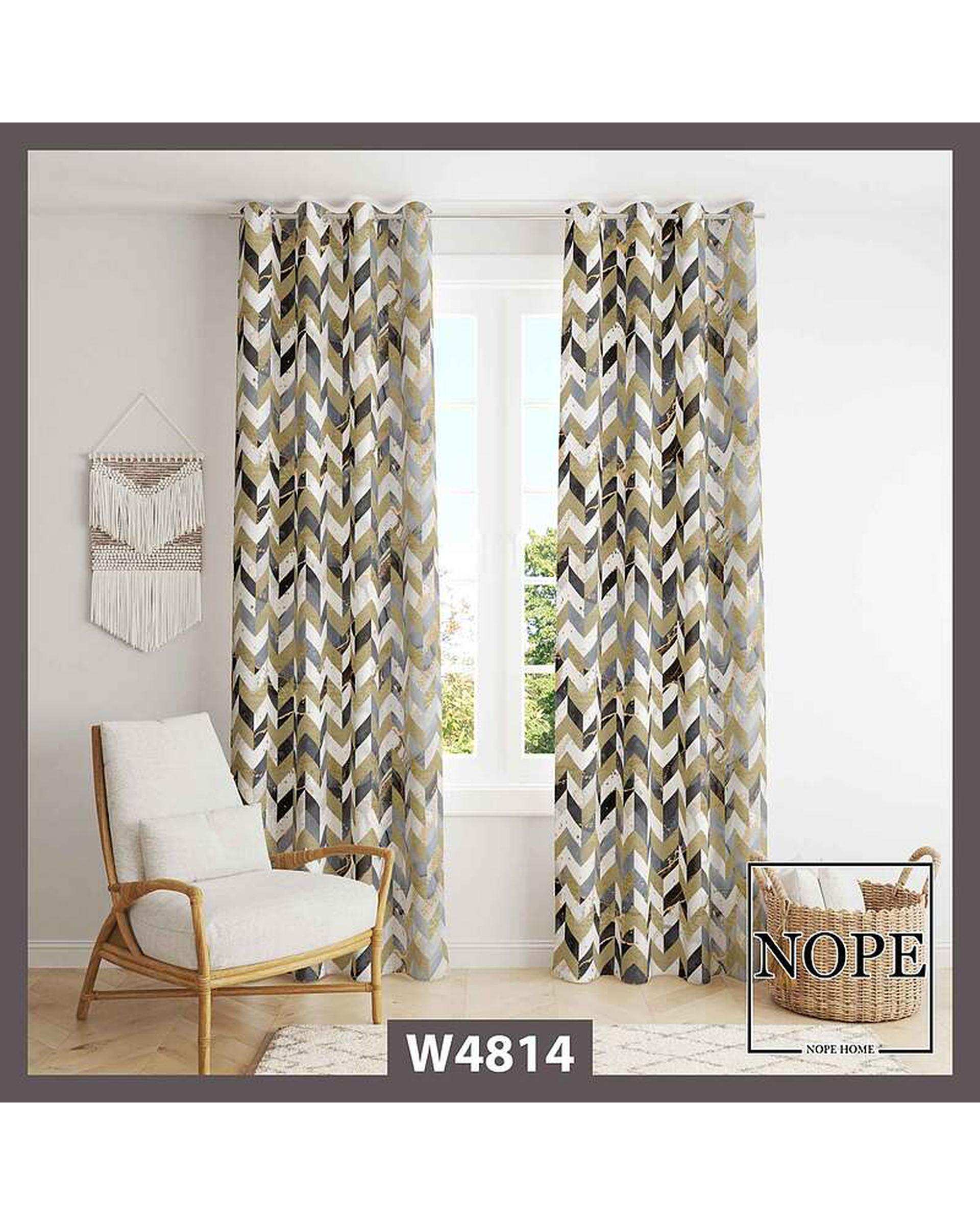 پرده مخمل نوپه هوم Nopehome مدل پانچی طرح هندسی کد W4814