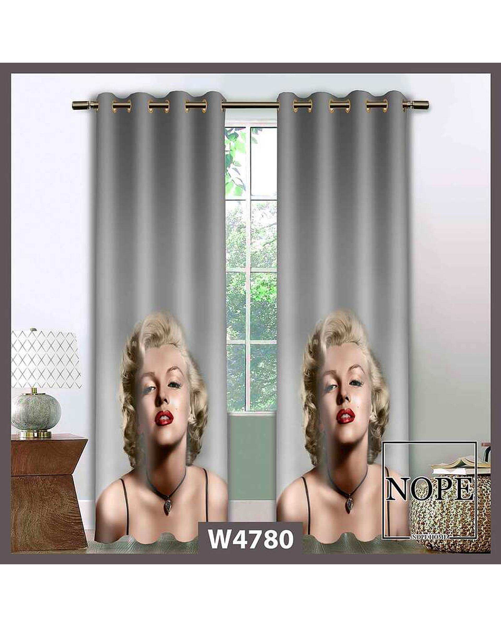 پرده مخمل نوپه هوم Nopehome مدل پانچی طرح مرلین مونرو کد W4780