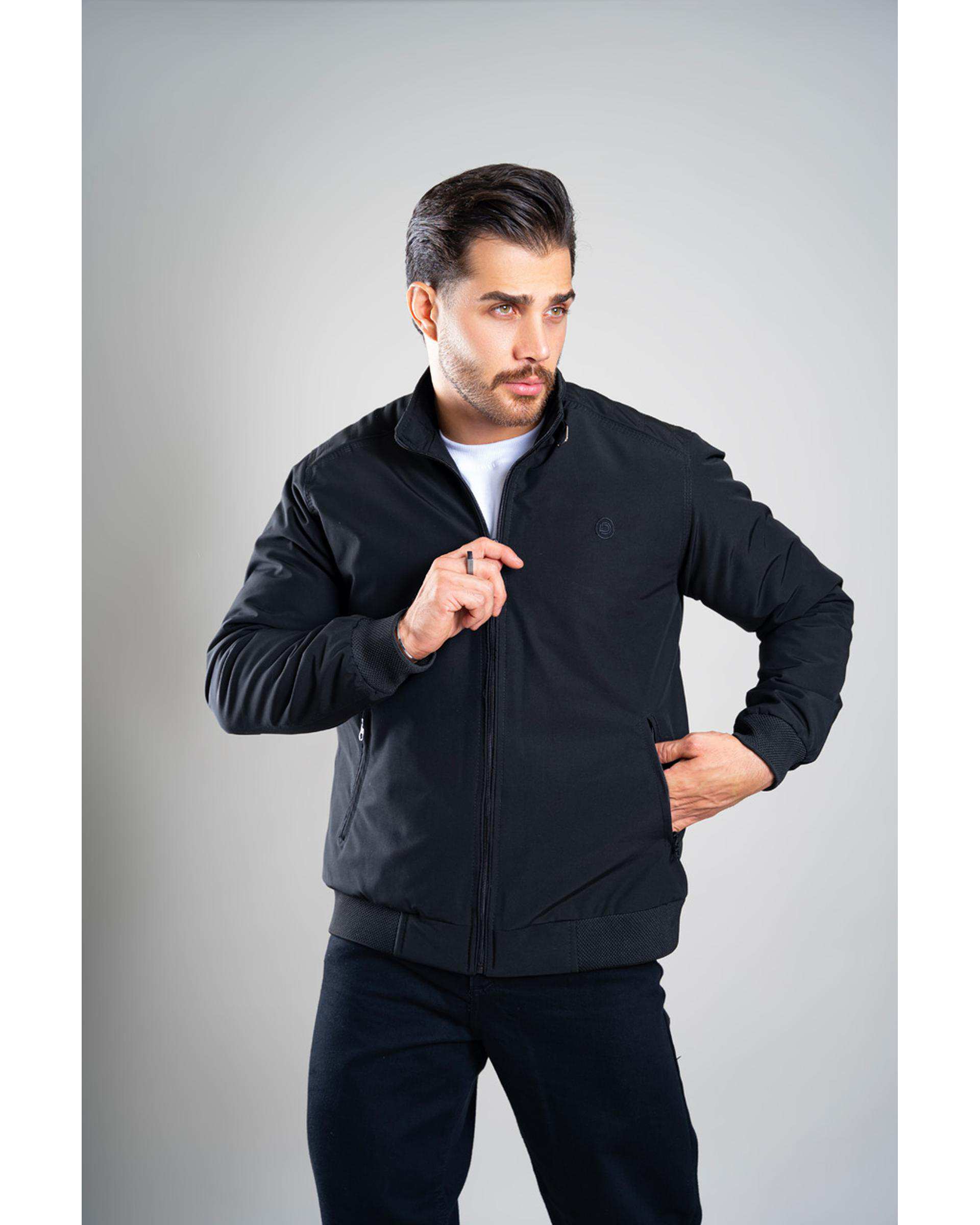 کاپشن مردانه کتان ضد آب مشکی دیورسو Diverso کد4513