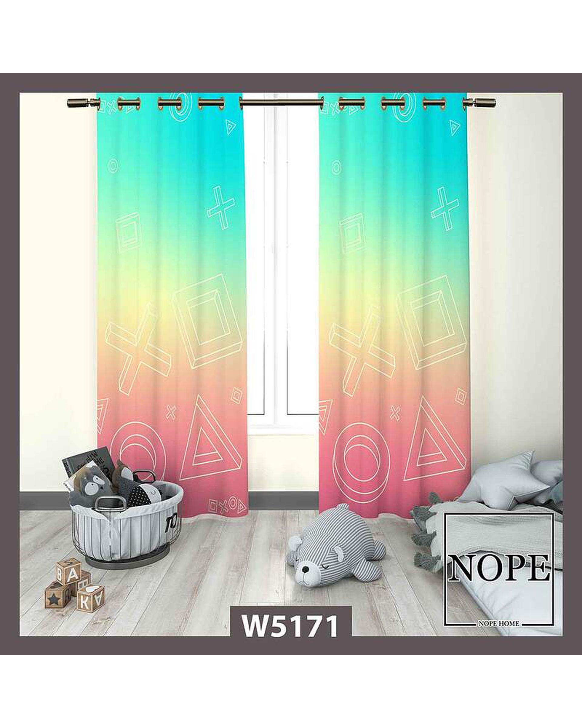 پرده کودک مخمل نوپه هوم Nopehome مدل پانچی طرح هندسه کد W5171
