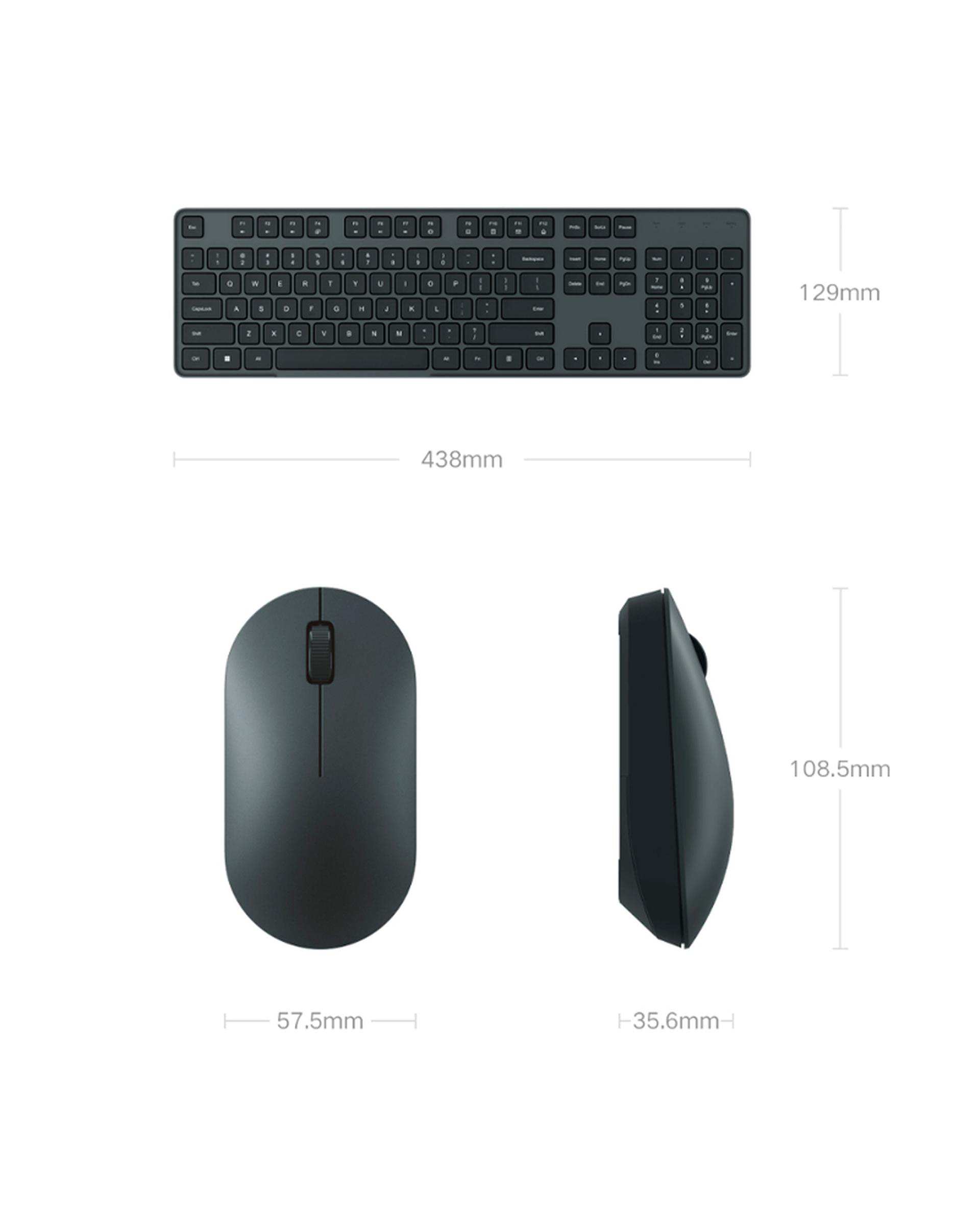 ست ماوس و کیبورد بی سیم مشکی شیائومی Xiaomi مدل WXJS02YM keyboard mouse2