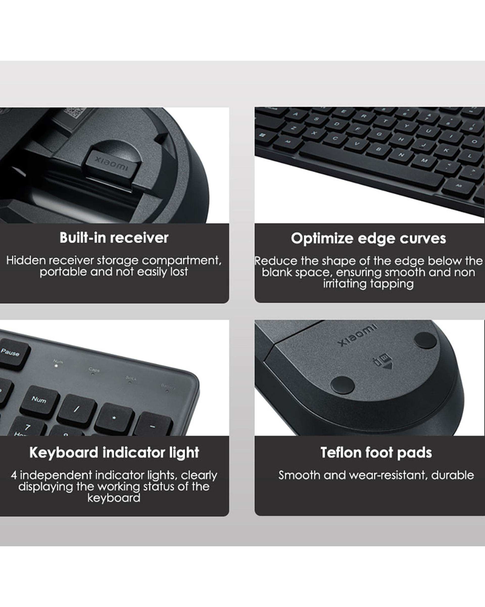 ست ماوس و کیبورد بی سیم مشکی شیائومی Xiaomi مدل WXJS02YM keyboard mouse2
