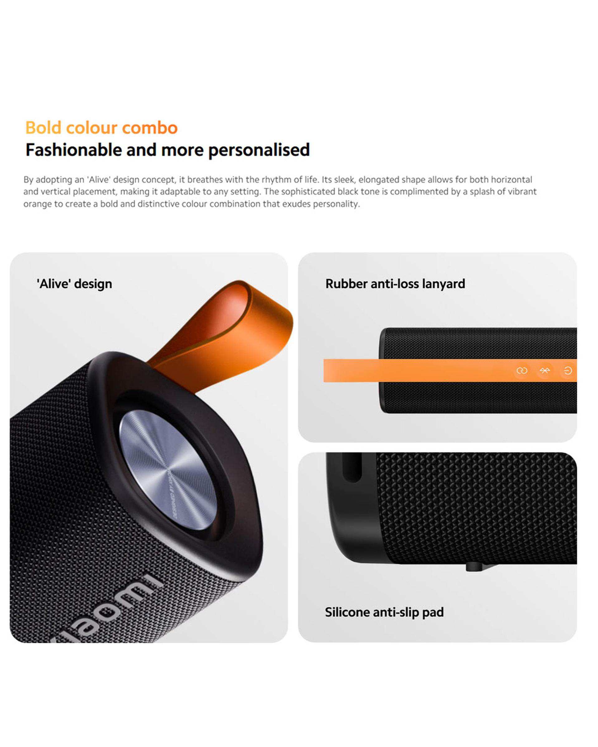 اسپیکر بلوتوثی قابل حمل مشکی شیائومی Xiaomi مدل Sound Outdoor speaker MDZ-38-DB