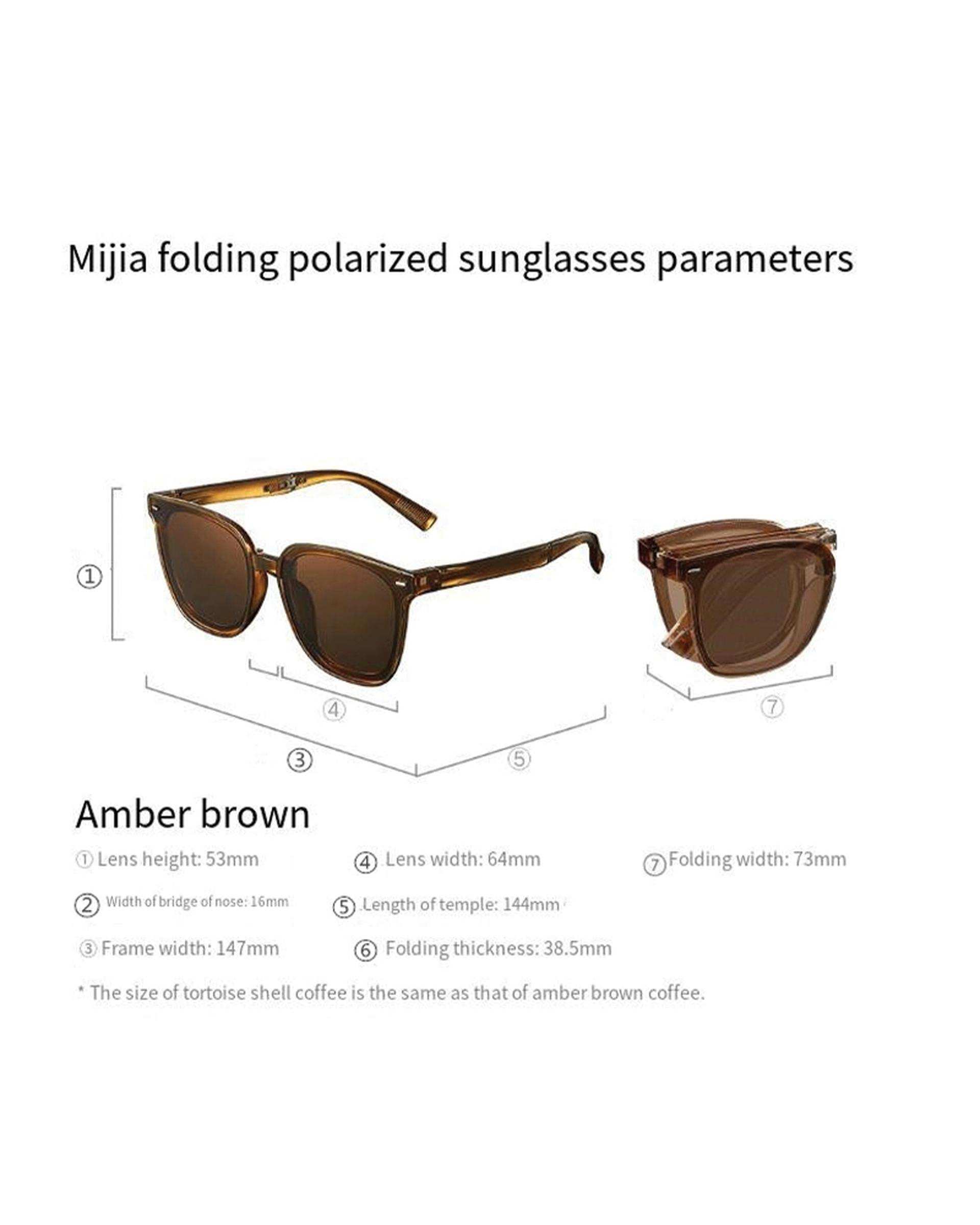 عینک آفتابی تاشو مشکی mijia folding polarized sunglasses MJTA01LM