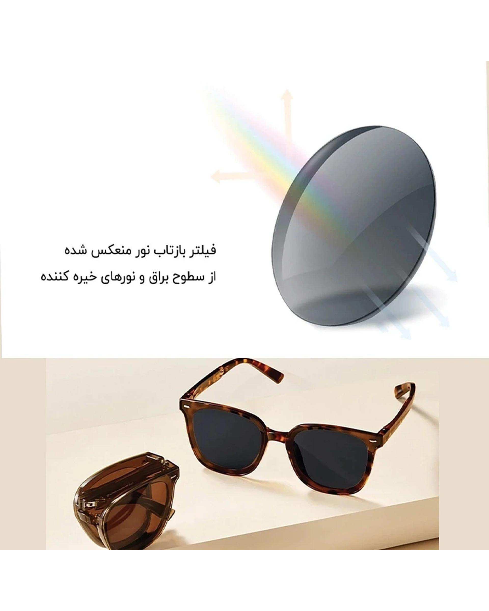 عینک آفتابی تاشو مشکی mijia folding polarized sunglasses MJTA01LM