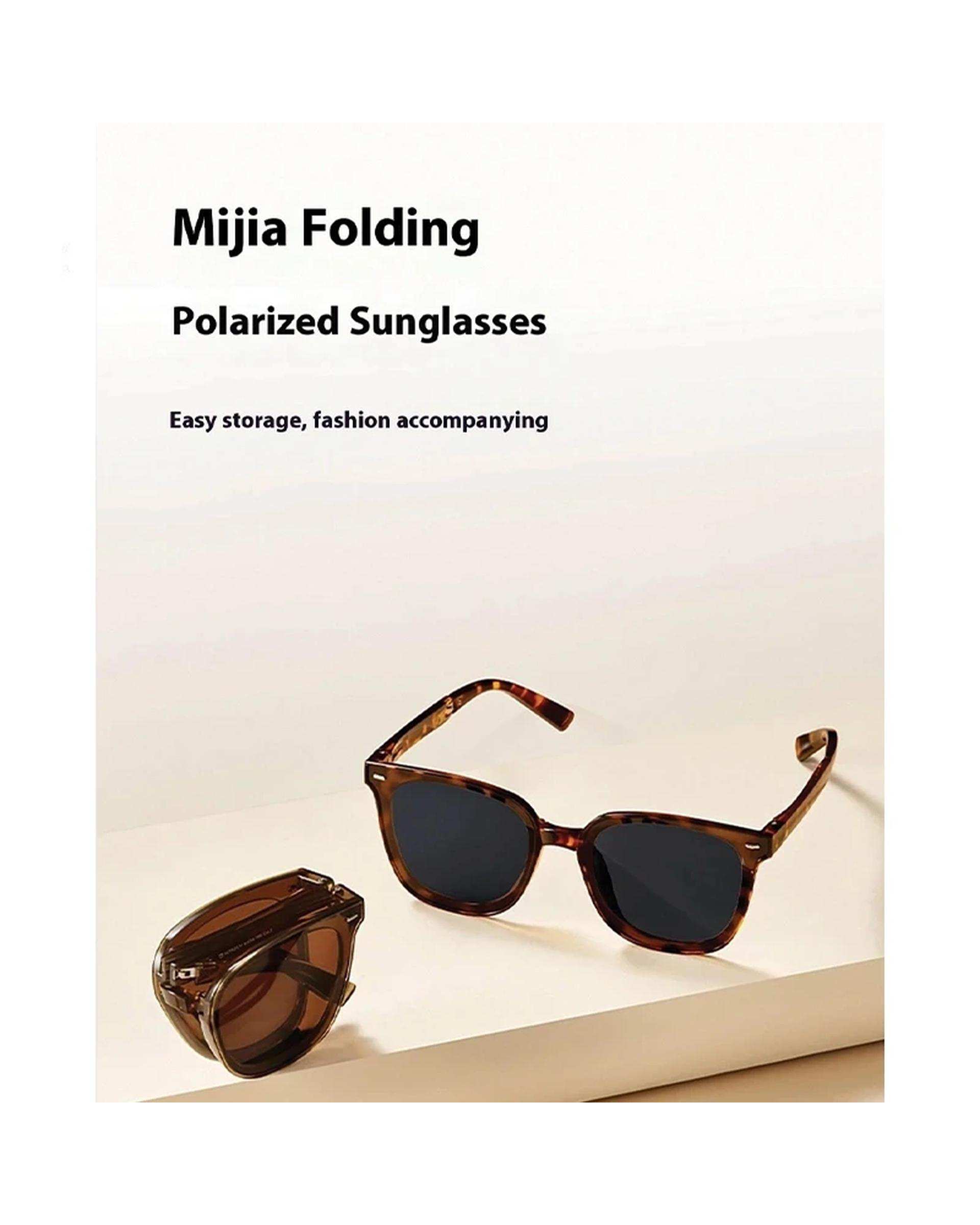 عینک آفتابی تاشو مشکی mijia folding polarized sunglasses MJTA01LM