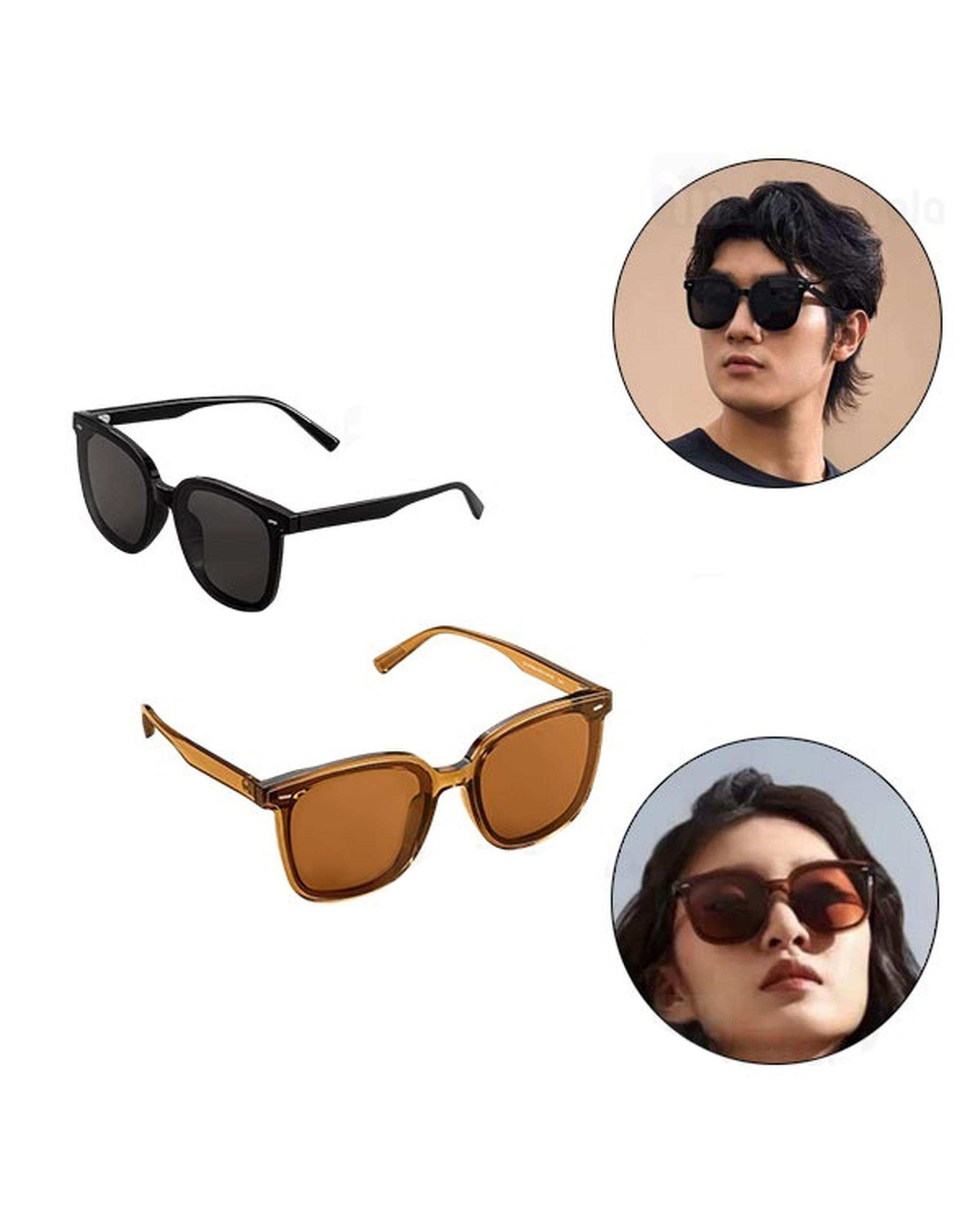 عینک آفتابی پلاریزه قهوه ای mijia square frame polarized sunglasses MJTA02LM