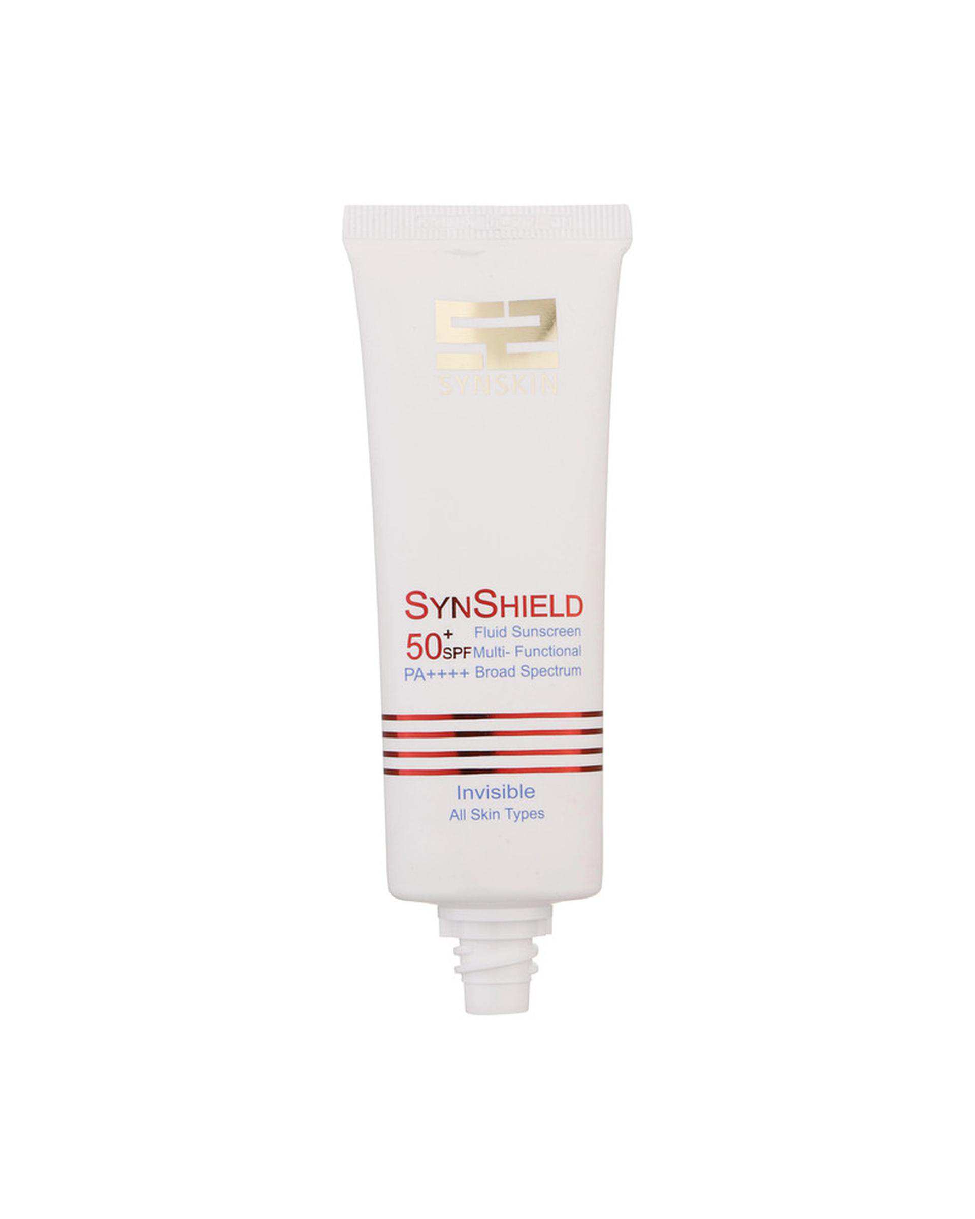 فلوئید ضد آفتاب بی رنگ SPF50 ساین اسکین Synskin مدل ساین شیلد SynShield