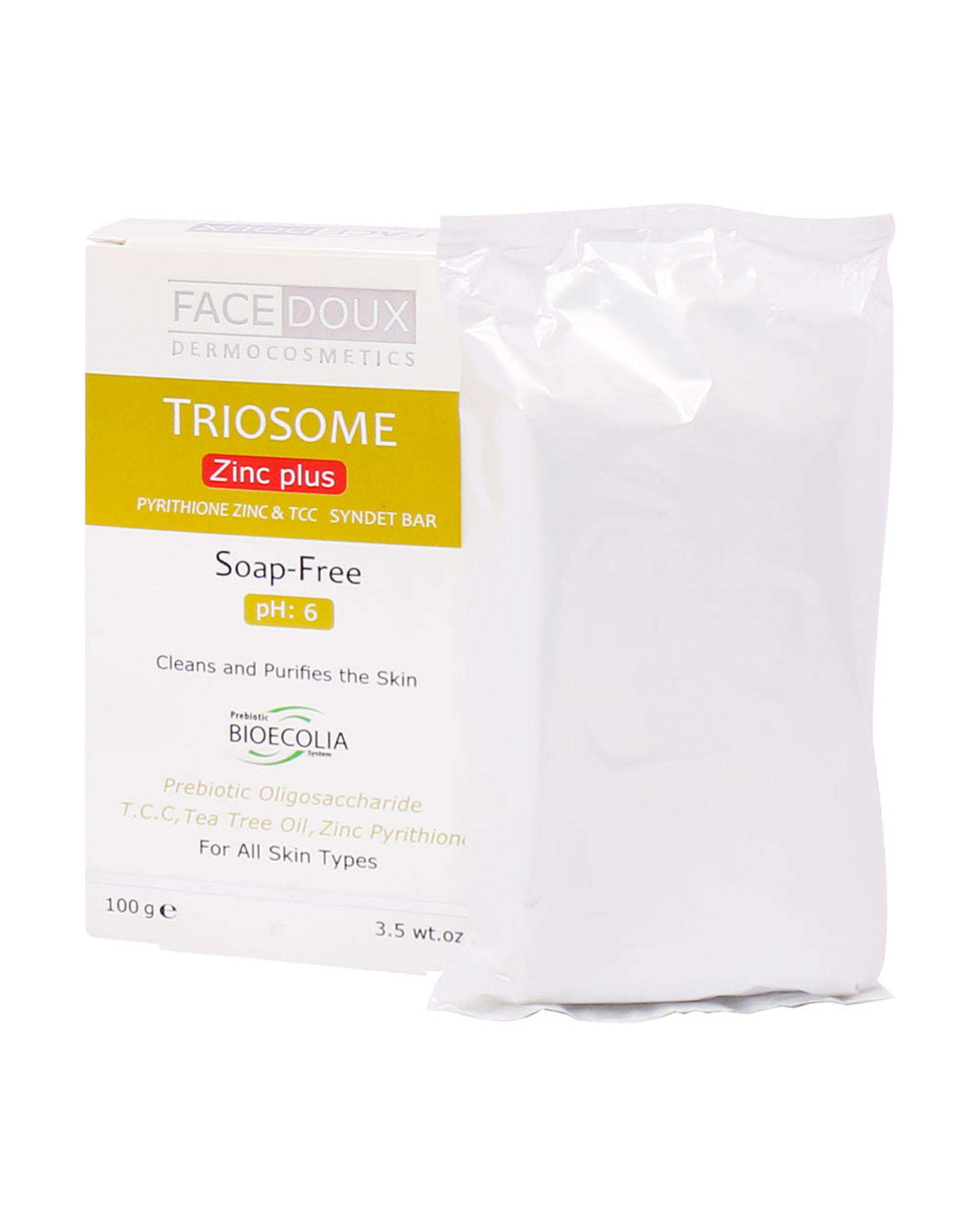 پن آنتی باکتریال تریوزوم زینک پلاس Triosome Zinc Plus فیس دوکس Facedoux وزن ۱۰۰ گرم