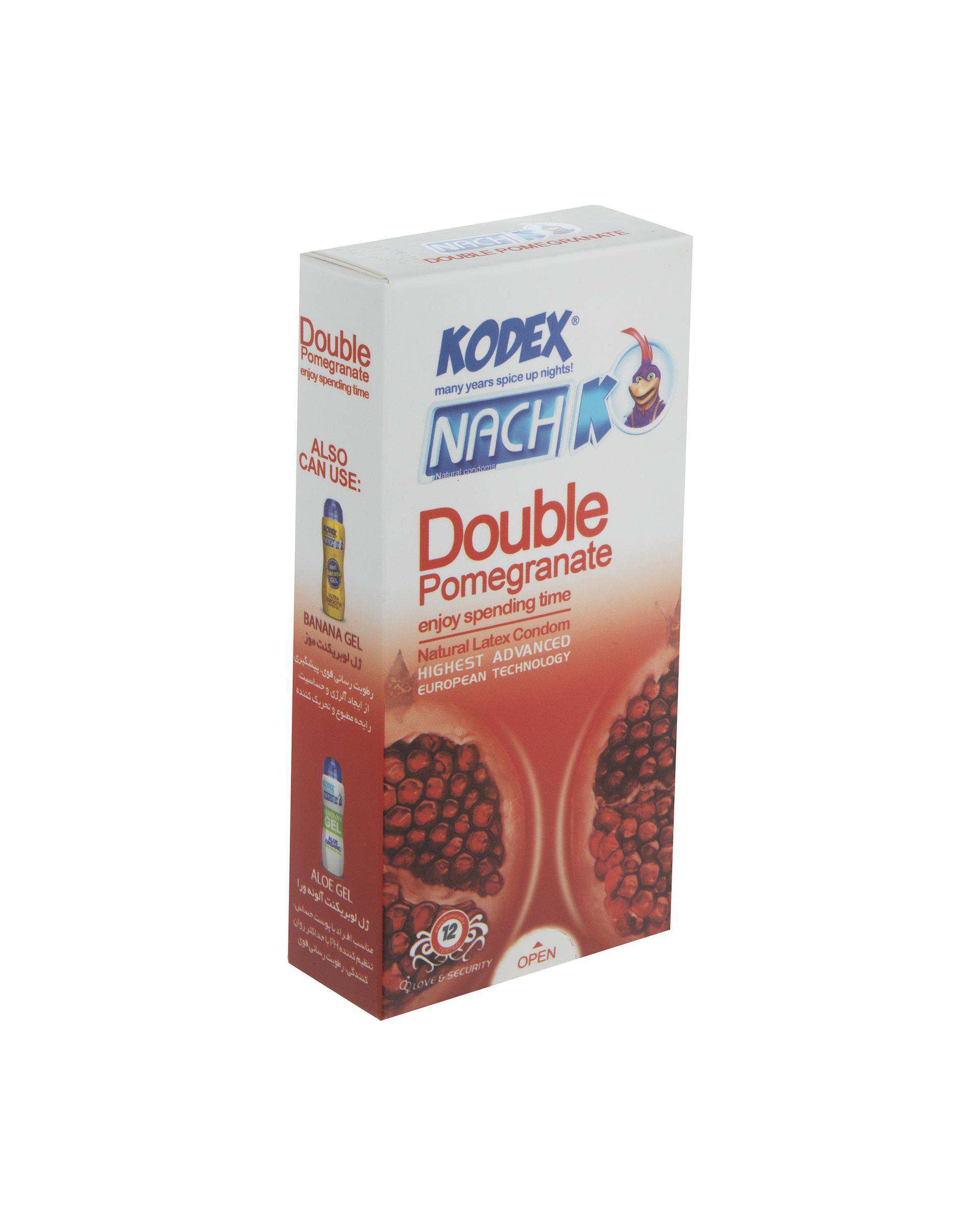 کاندوم کدکس Kodex مدل Double Pomegranate بسته 12 عددی