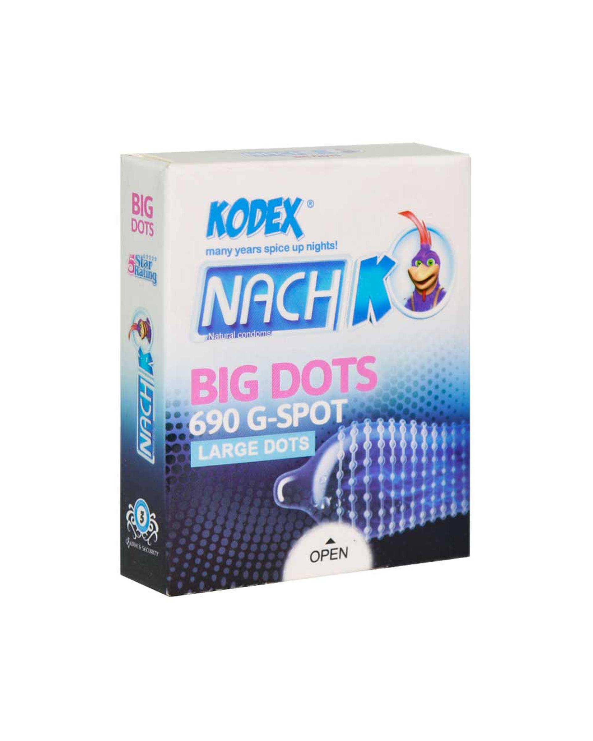 کاندوم خاردار کدکس Kodex مدل Big Dots بسته 3 عددی