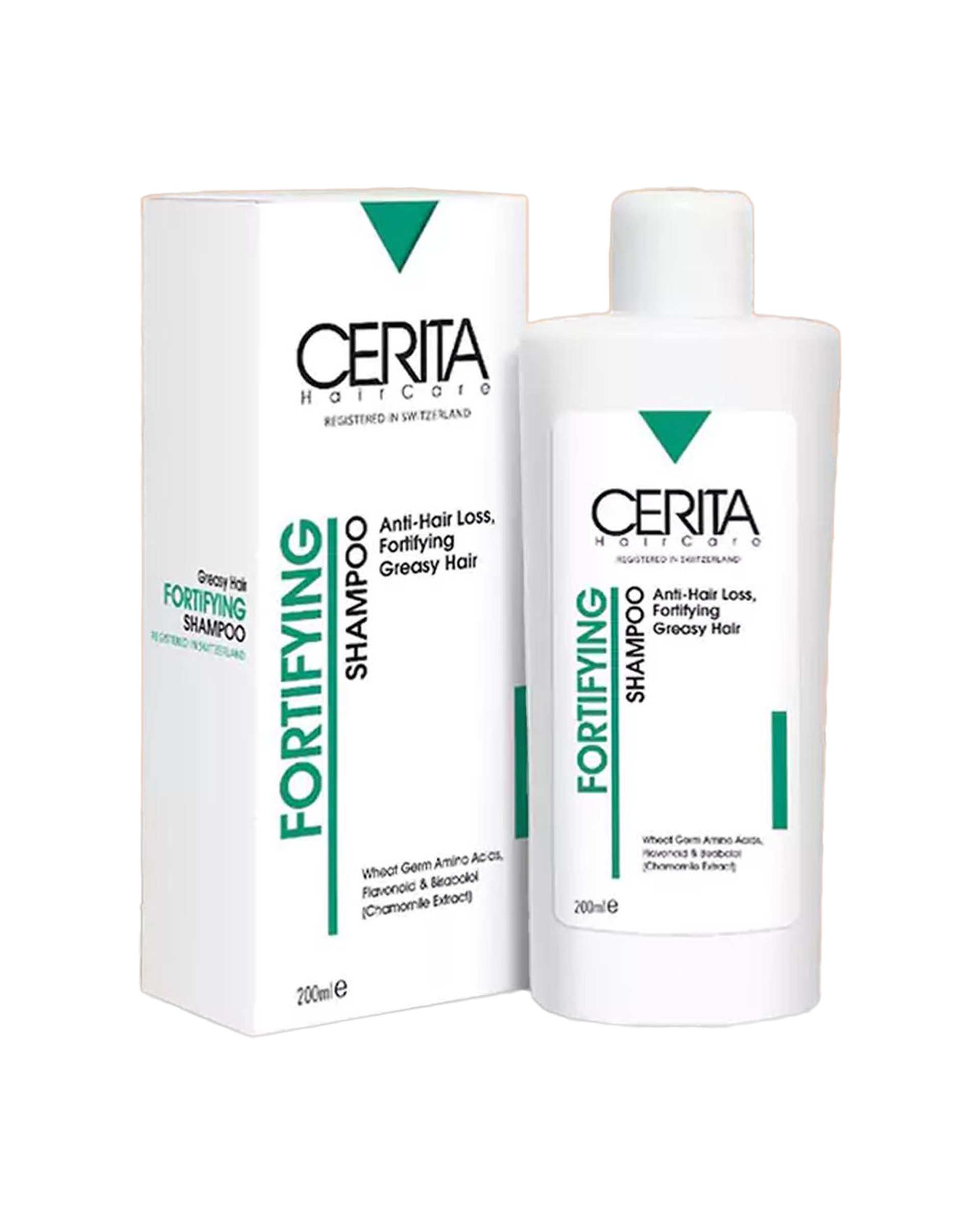 شامپو تقویت کننده و ضد ریزش مخصوص موهای چرب سریتا Cerita حجم 200ml