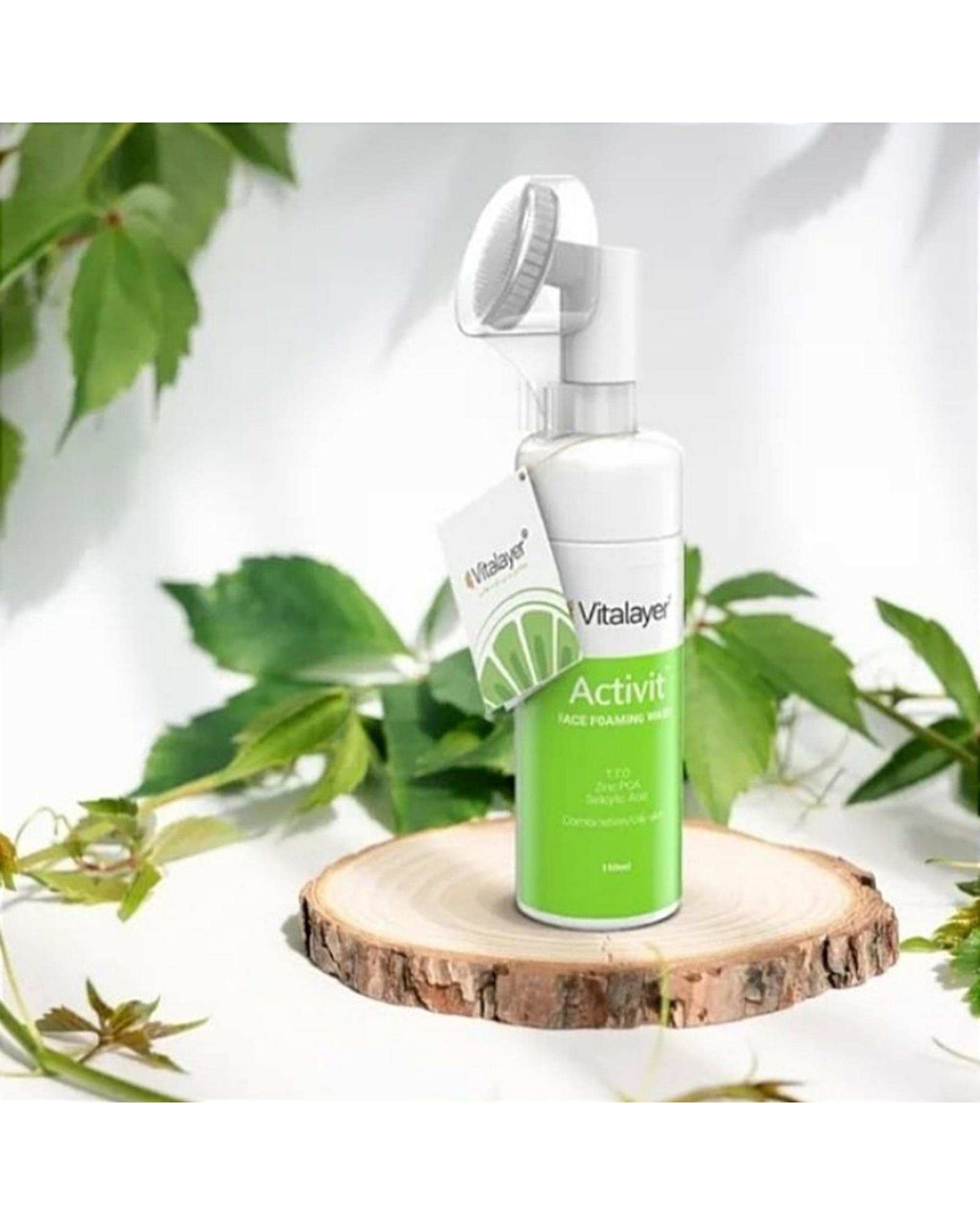 فوم شستشوی صورت ویتالیر Vitalayer مدل اکتیویت Activit مناسب پوست های مختلط و چرب 150ml