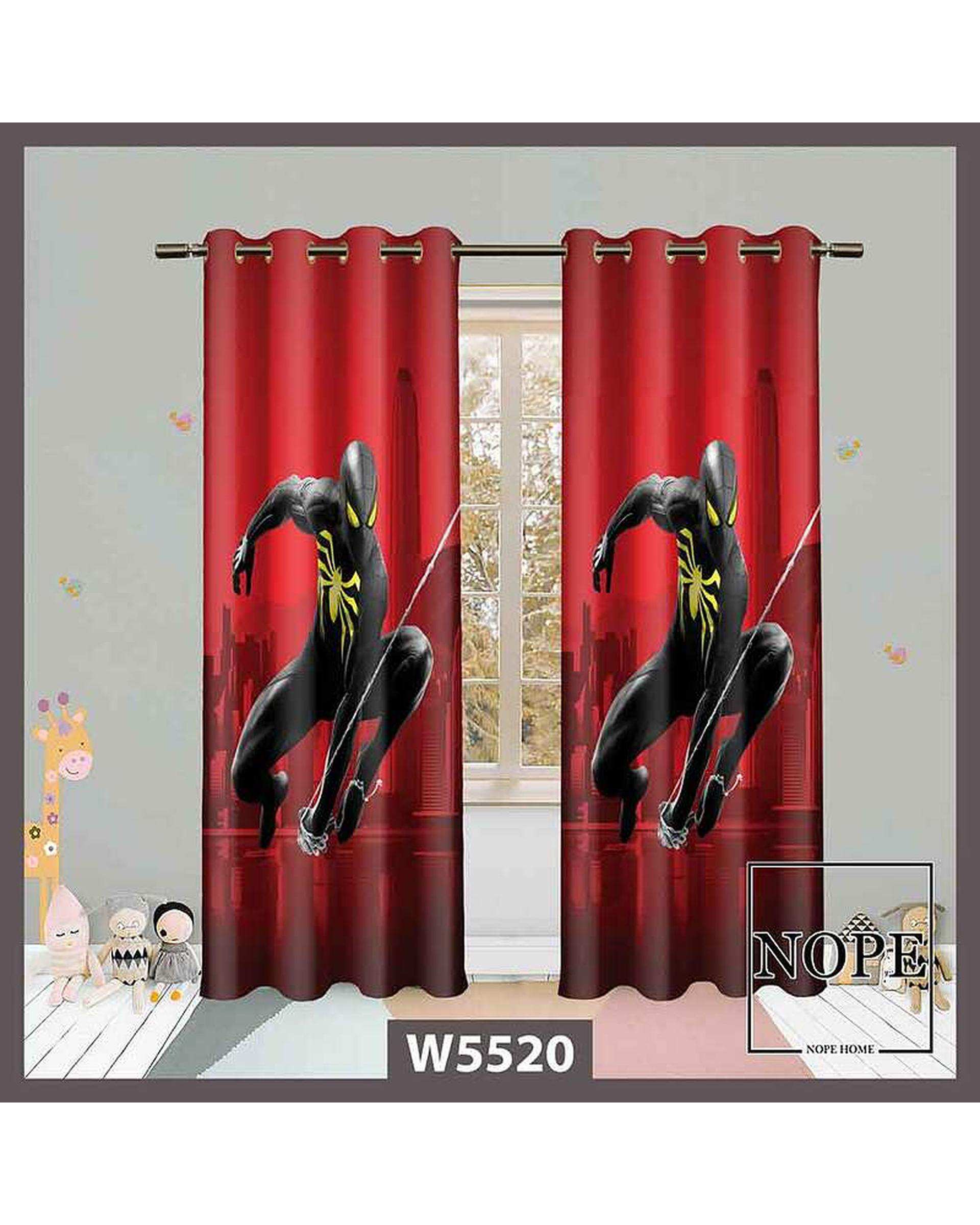 پرده کودک مخمل نوپه هوم Nopehome مدل پانچی طرح اسپایدرمن کد W5520