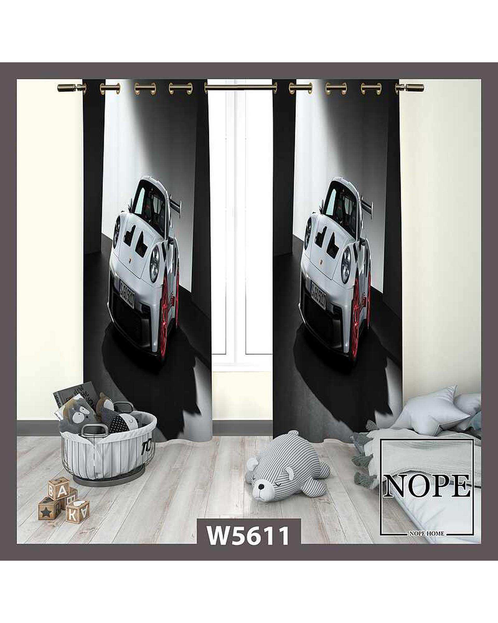 پرده کودک مخمل نوپه هوم Nopehome مدل پانچی طرح ماشین porsche کد W5611