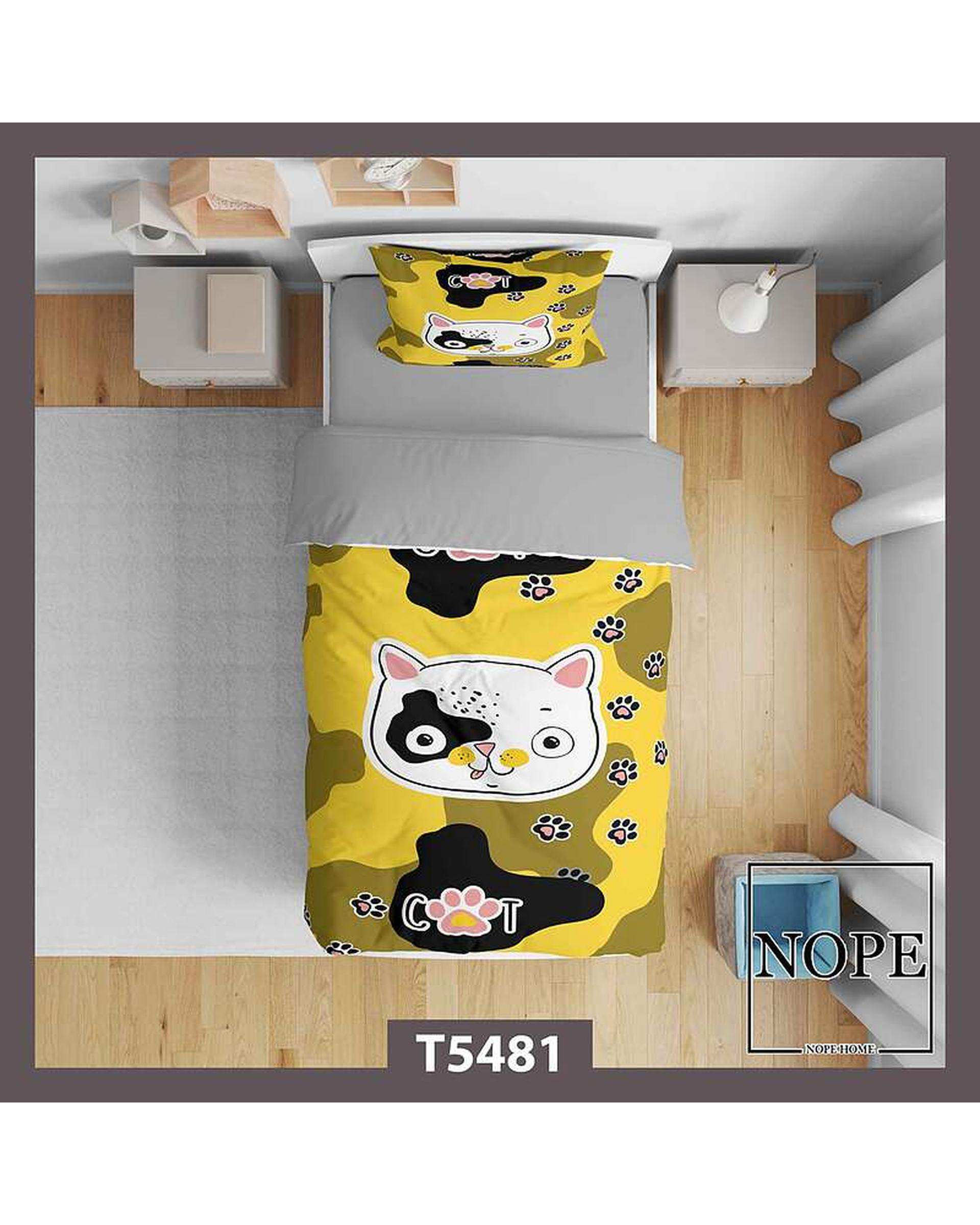 روتختی کودک یک نفره 5 تکه نوپه هوم Nopehome طرح گربه کد T5481