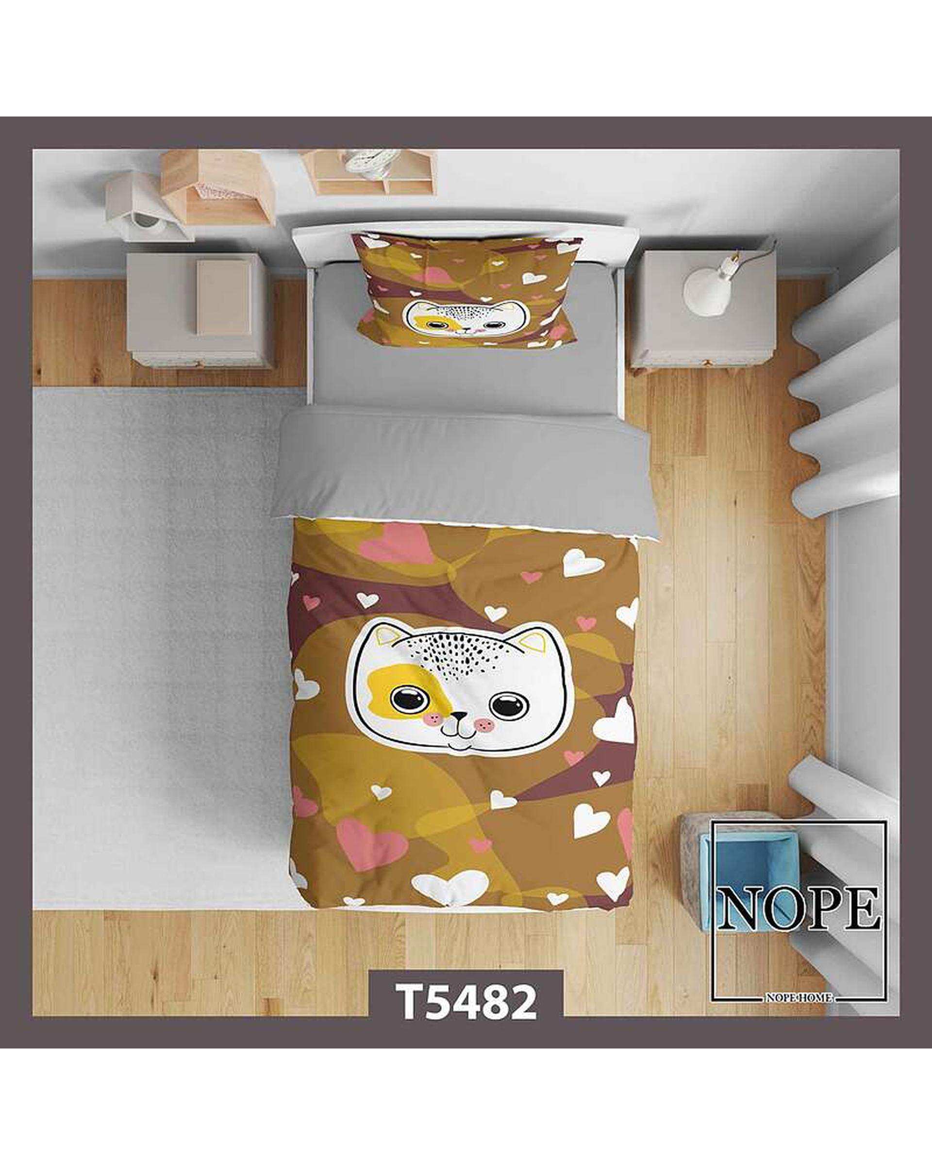 روتختی کودک یک نفره 5 تکه نوپه هوم Nopehome طرح گربه ای کد T5482