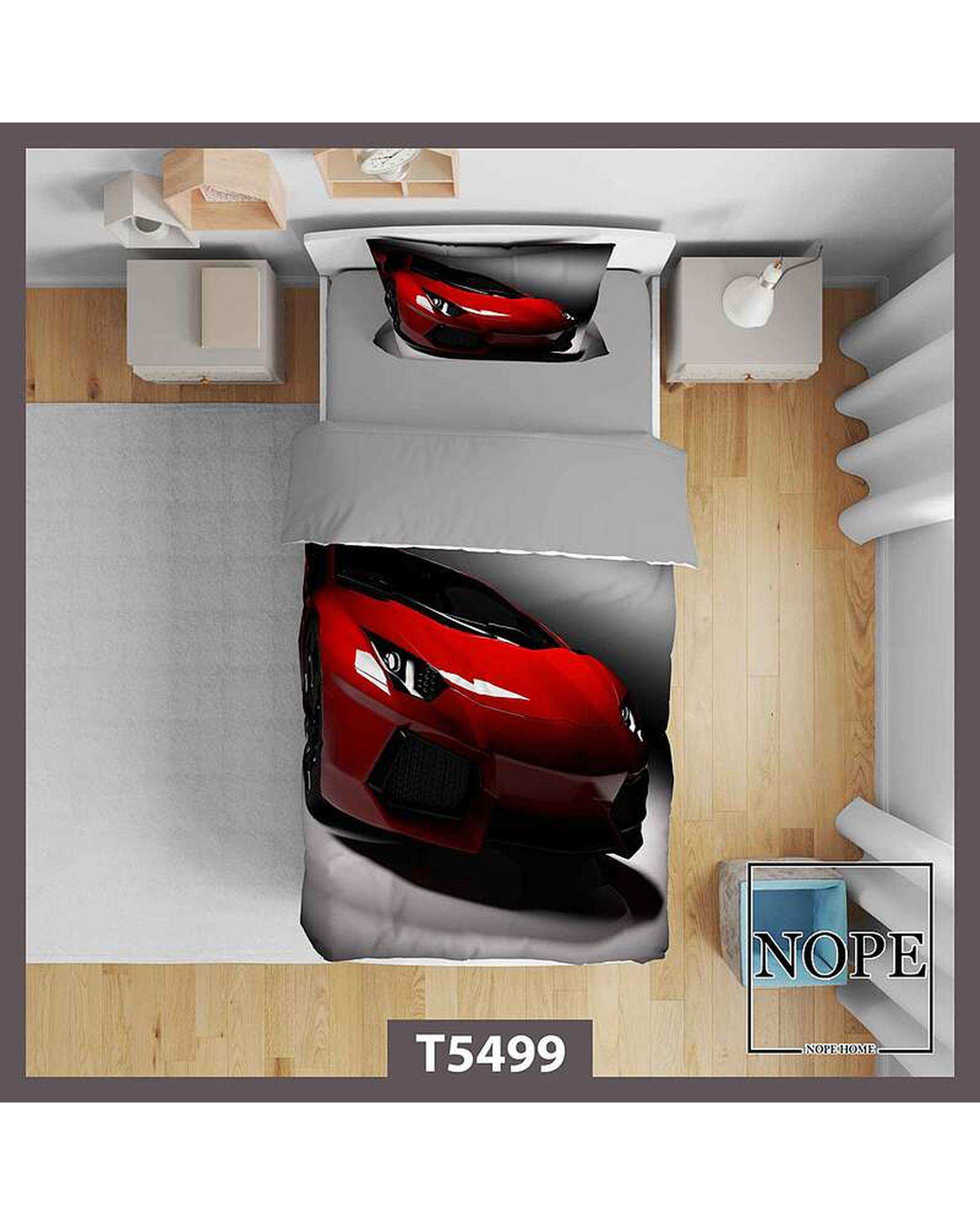 روتختی کودک یک نفره 5 تکه نوپه هوم Nopehome طرح ماشین سرعتی کد T5499