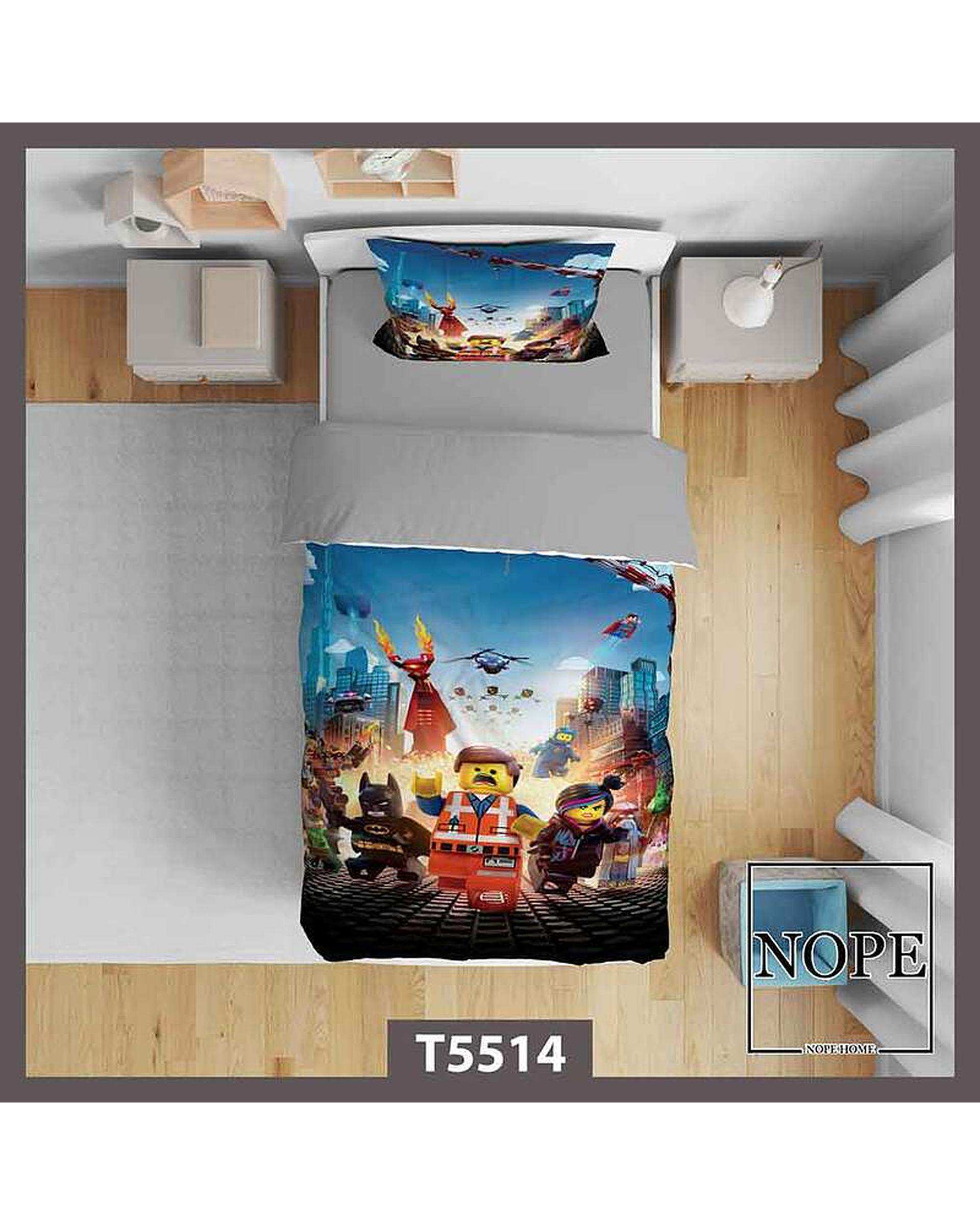روتختی کودک یک نفره 5 تکه نوپه هوم Nopehome طرح انیمیشن Lego کد T5514