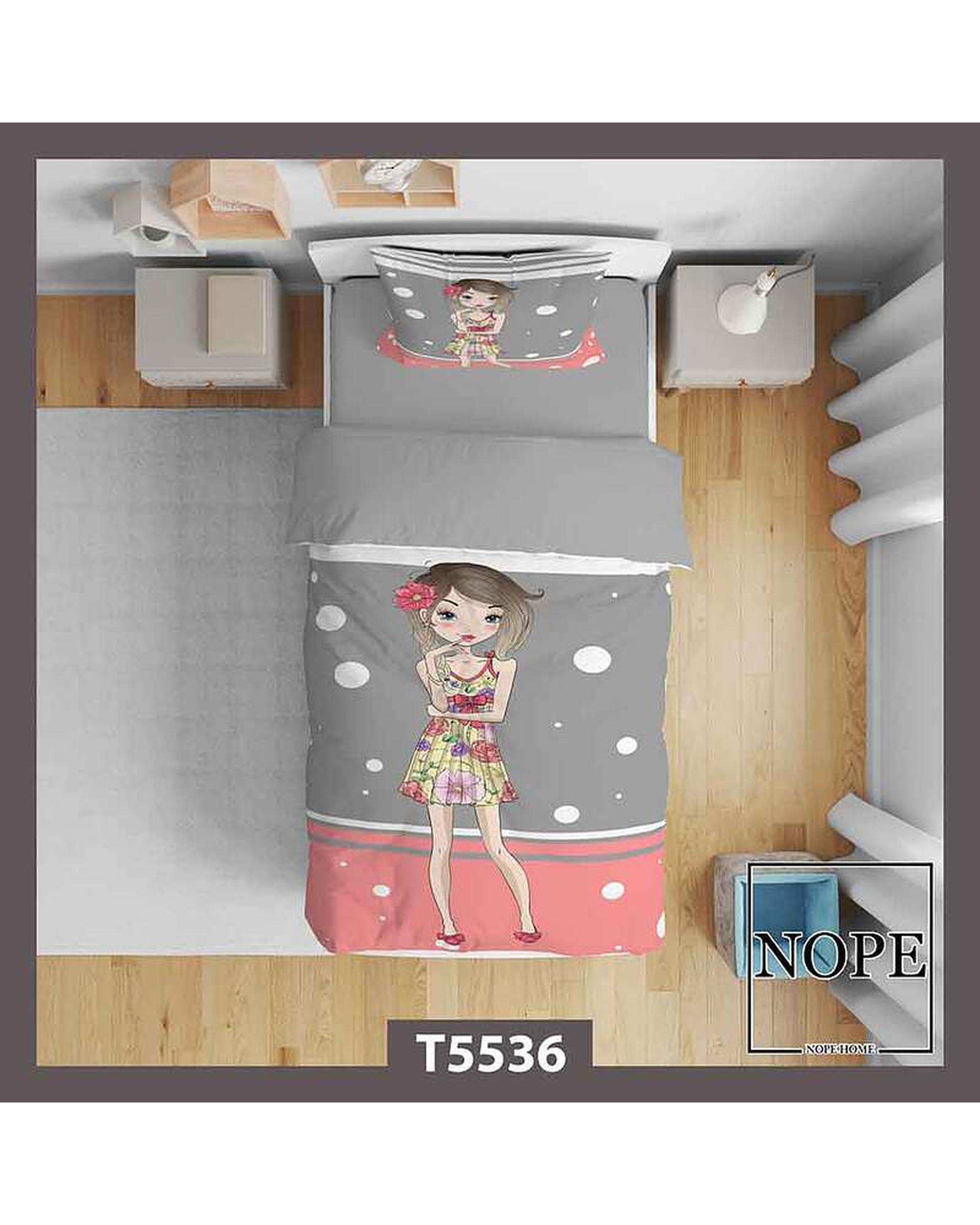 روتختی کودک یک نفره 5 تکه نوپه هوم Nopehome طرح دختر مو کوتاه کد T5536
