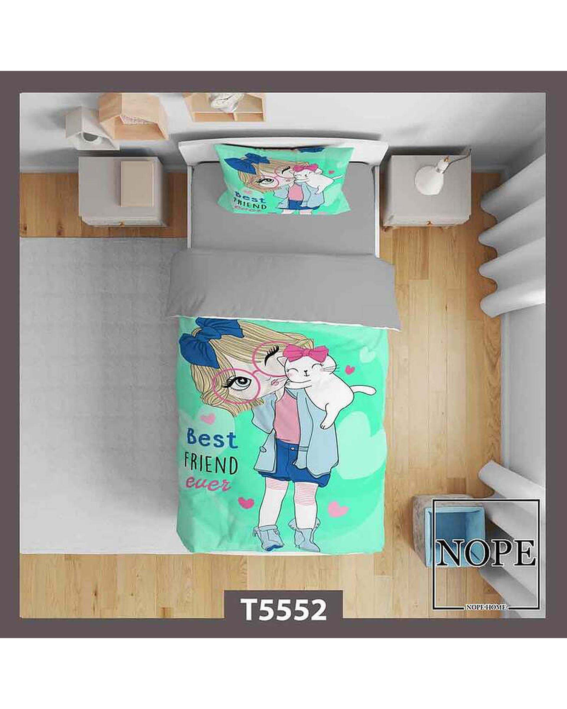 روتختی کودک یک نفره 5 تکه نوپه هوم Nopehome طرح دختر ملوس کد T5552