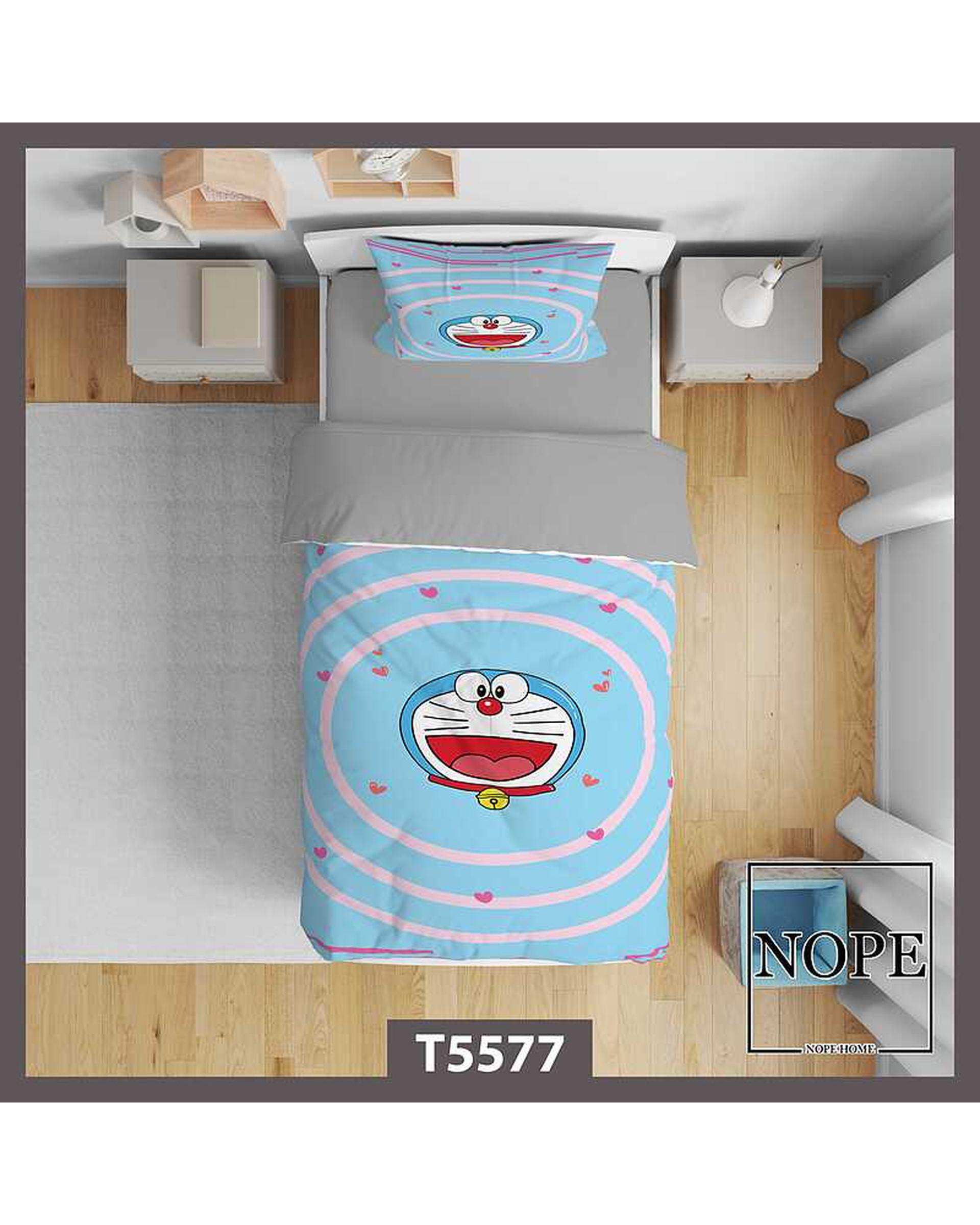 روتختی کودک یک نفره 5 تکه نوپه هوم Nopehome طرح گربه کارتونی کد T5577