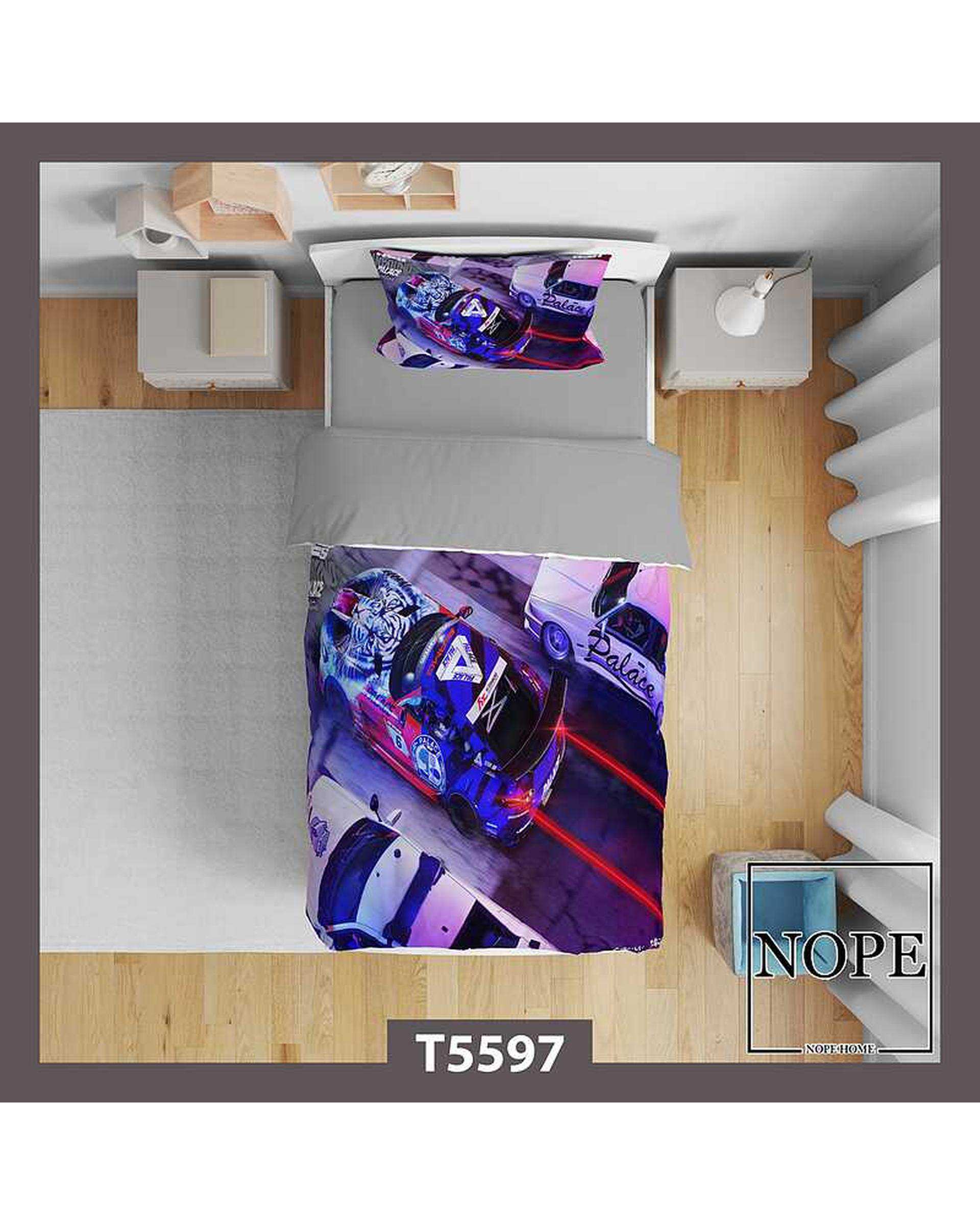روتختی کودک یک نفره 5 تکه نوپه هوم Nopehome طرح ماشین های رالی کد T5597