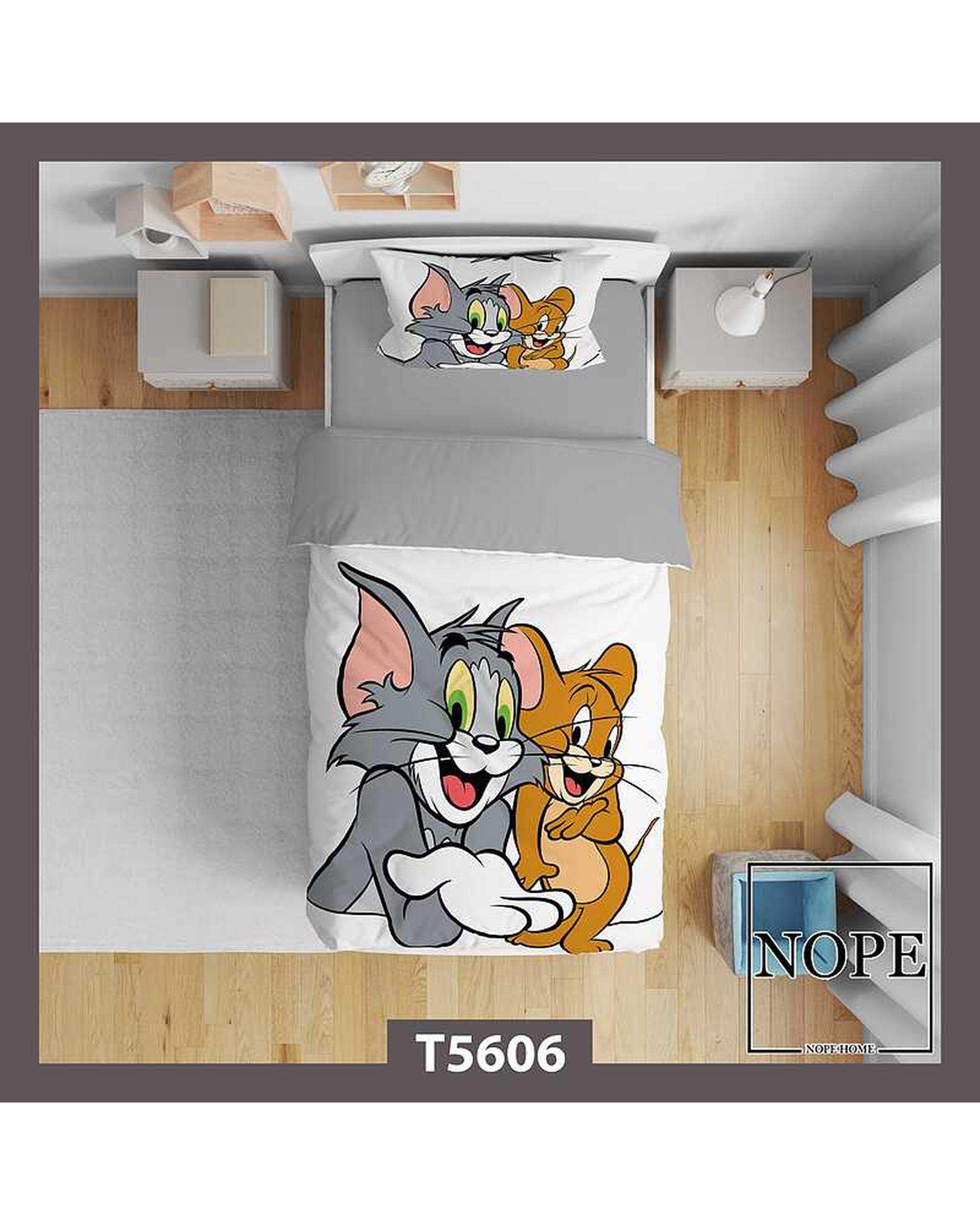 روتختی کودک یک نفره 5 تکه نوپه هوم Nopehome طرح tom & jerry کد T5606