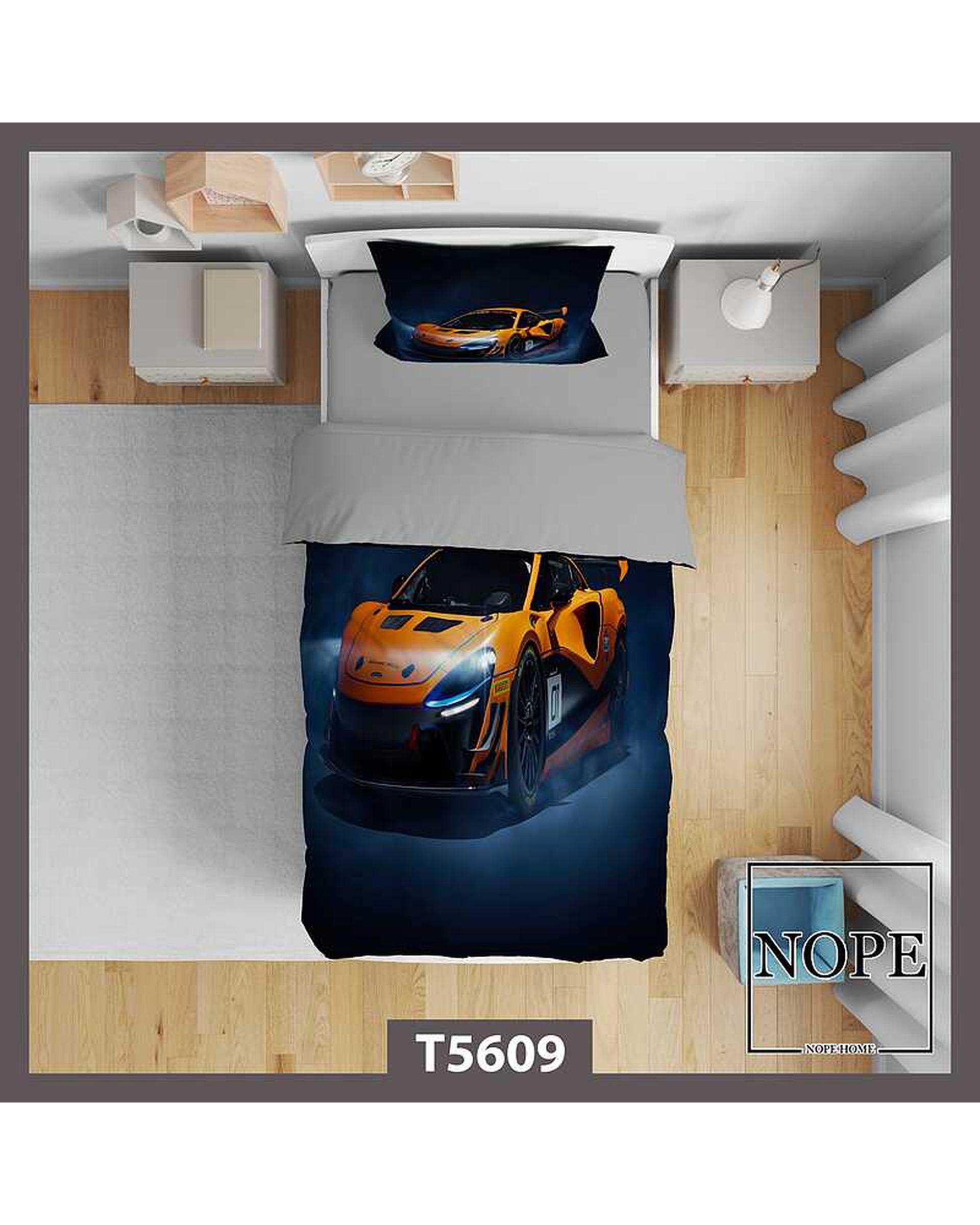 روتختی کودک یک نفره 5 تکه نوپه هوم Nopehome طرح ماشین رالی کد T5609