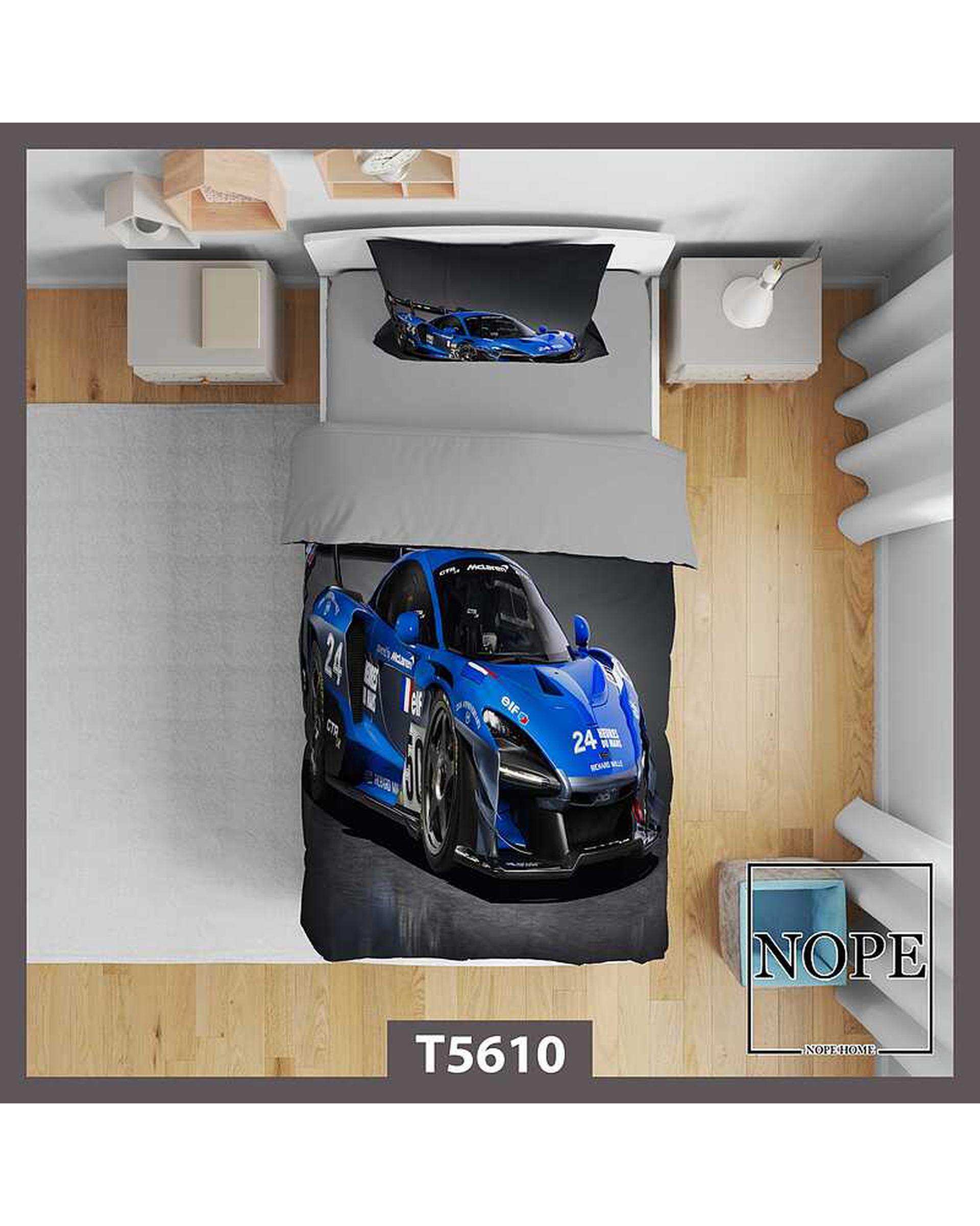 روتختی کودک یک نفره 5 تکه نوپه هوم Nopehome طرح ماشین رالی کد T5610