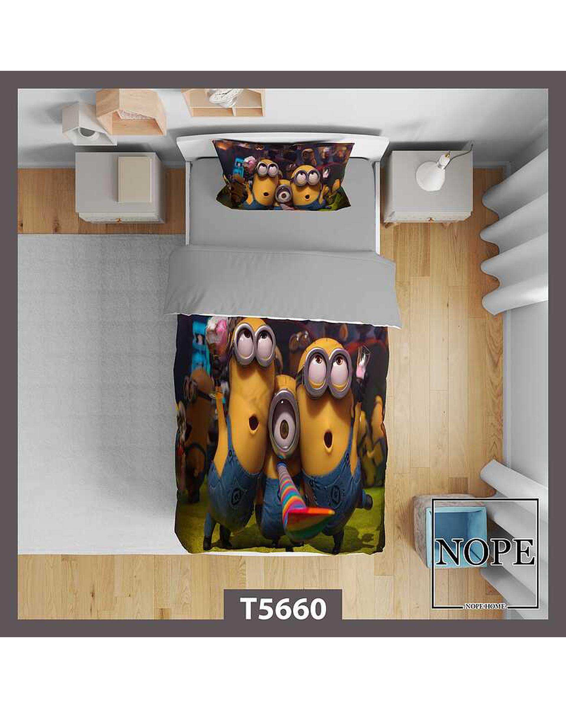 روتختی کودک یک نفره 5 تکه نوپه هوم Nopehome طرح مینیونها کد T5660