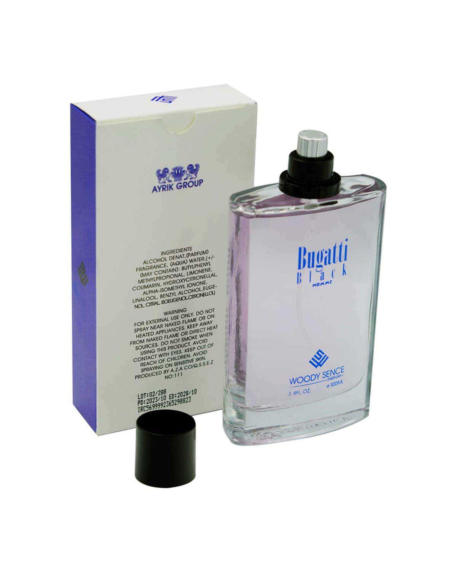 عطر مردانه وودی سنس Woody Sence مدل Bugatti Black حجم 100ml