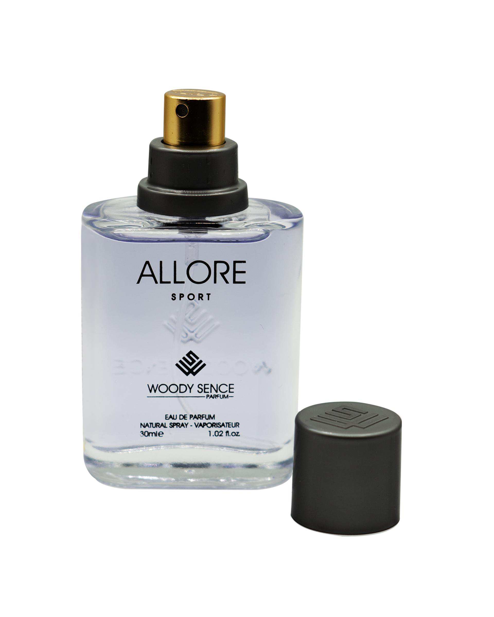 عطر جیبی مردانه وودی سنس Woody Sence مدل الور اسپورت Allore Sport حجم 30ml