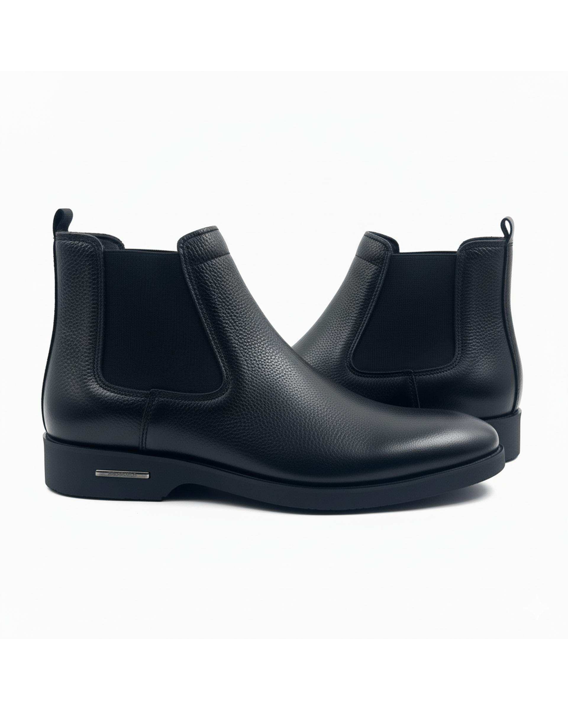 بوت چرم مردانه طبی مشکی میخچی Mikhchi Leather مدل G822