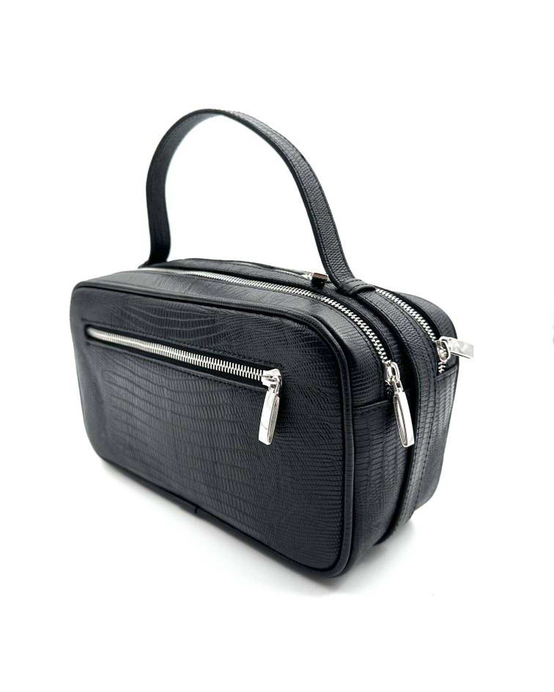 کیف چرم مردانه دستی مشکی میخچی Mikhchi Leather مدل K1008