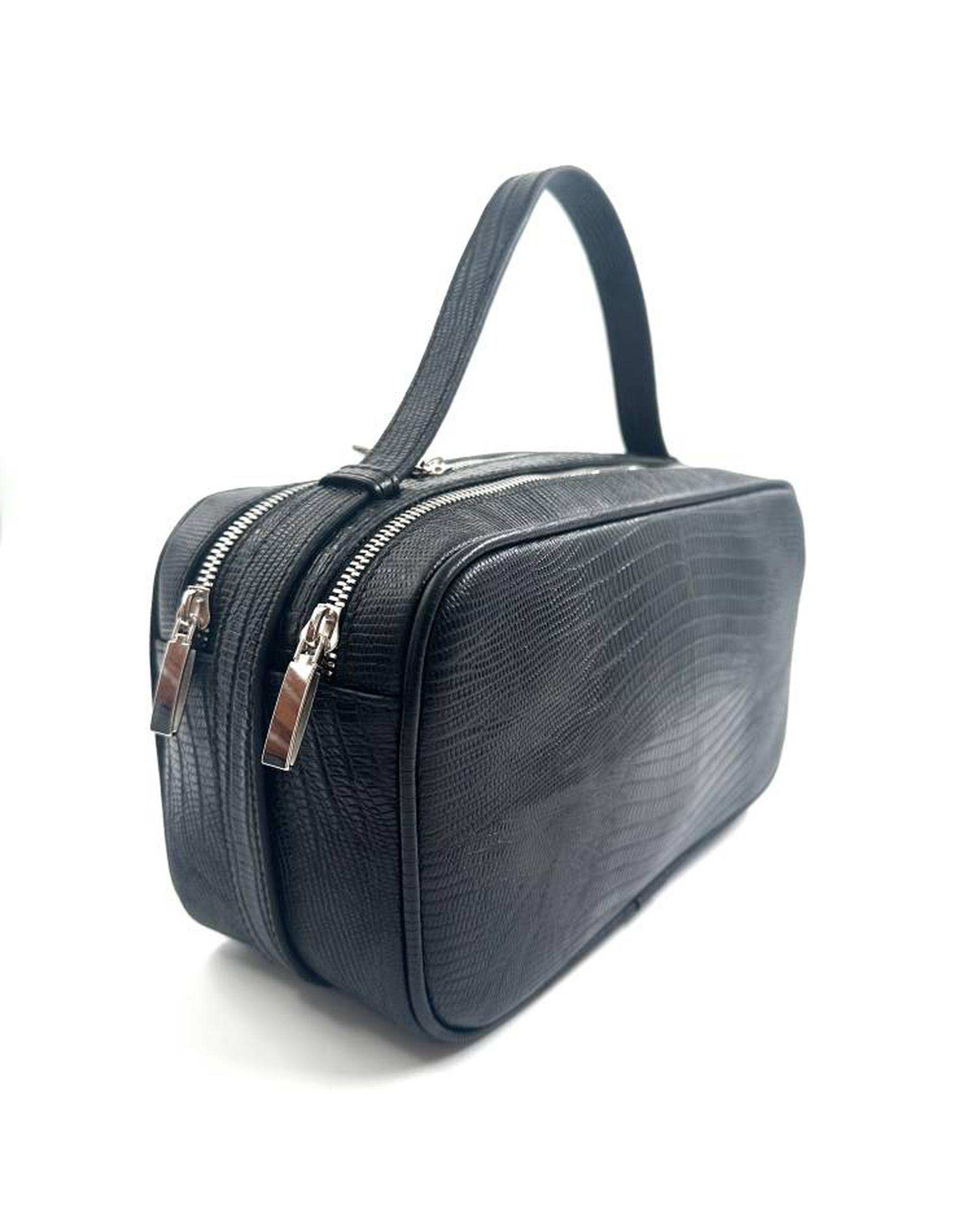 کیف چرم مردانه دستی مشکی میخچی Mikhchi Leather مدل K1008