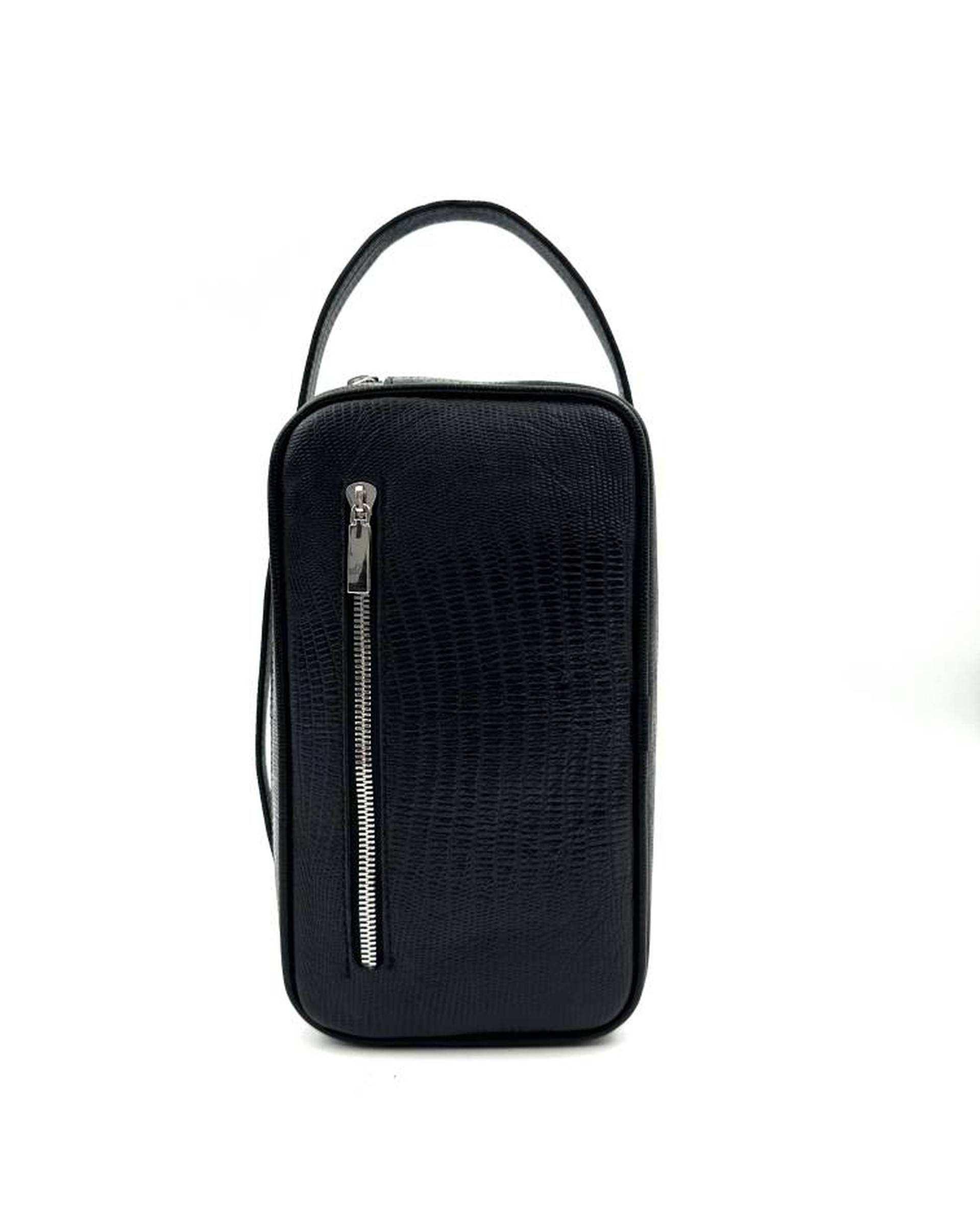 کیف چرم مردانه دستی مشکی میخچی Mikhchi Leather مدل K1008