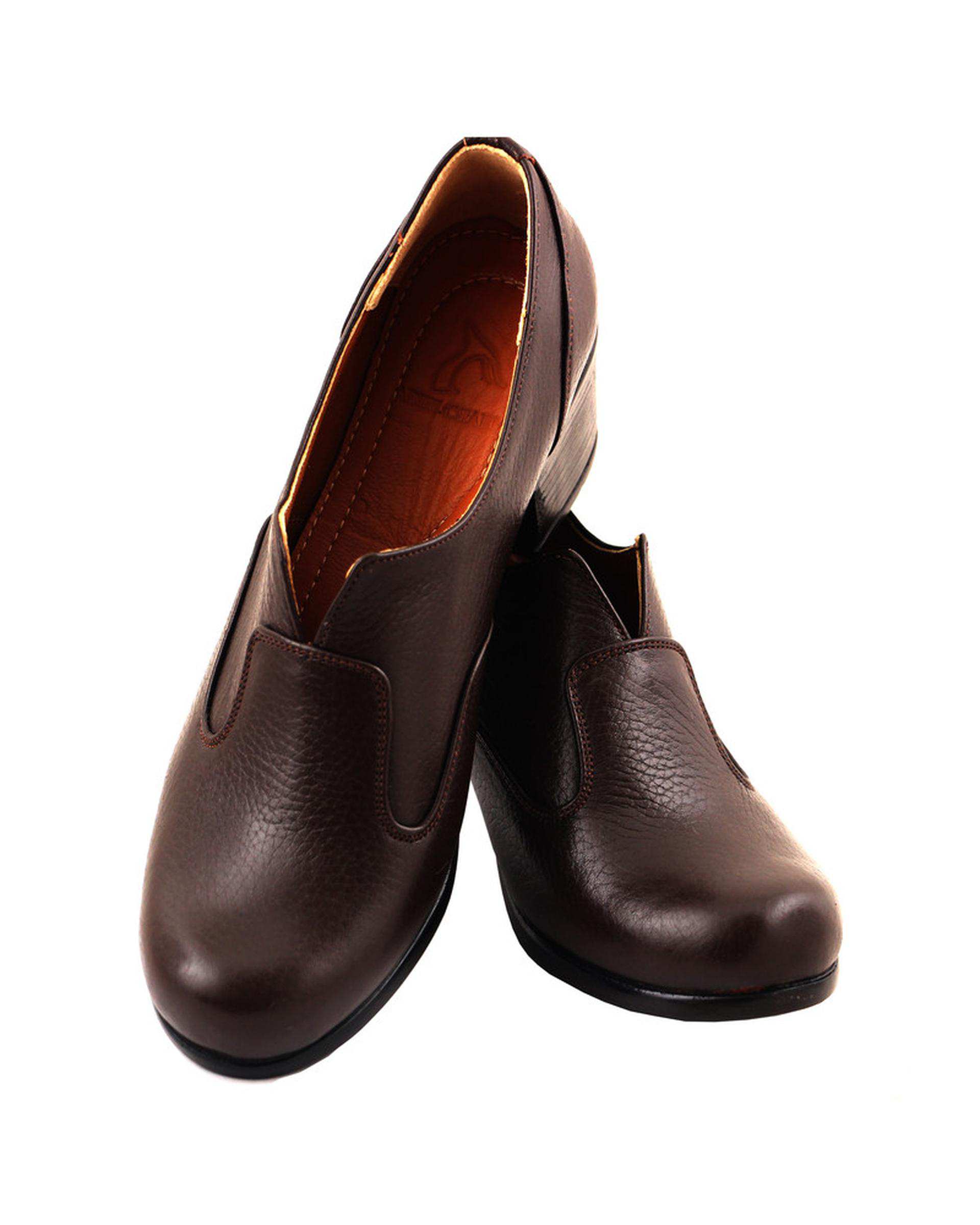 کفش چرم زنانه قهوه ای چرم بارز Charm Barez مدل DK32.1qa