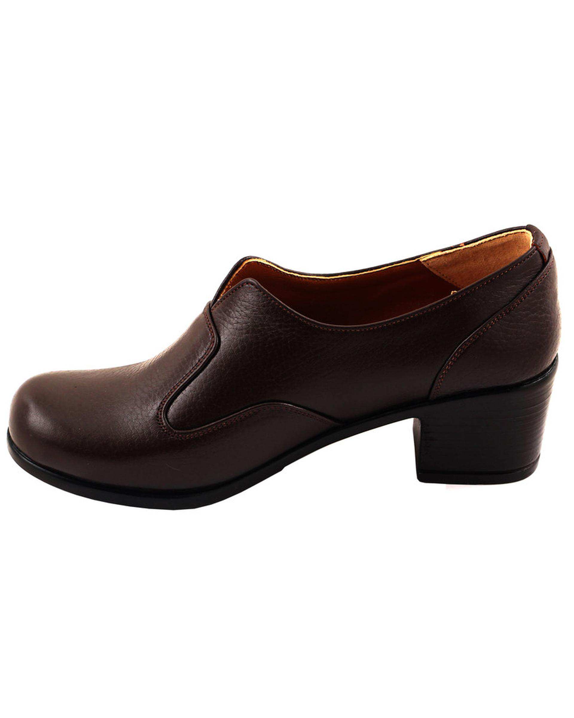کفش چرم زنانه قهوه ای چرم بارز Charm Barez مدل DK32.1qa