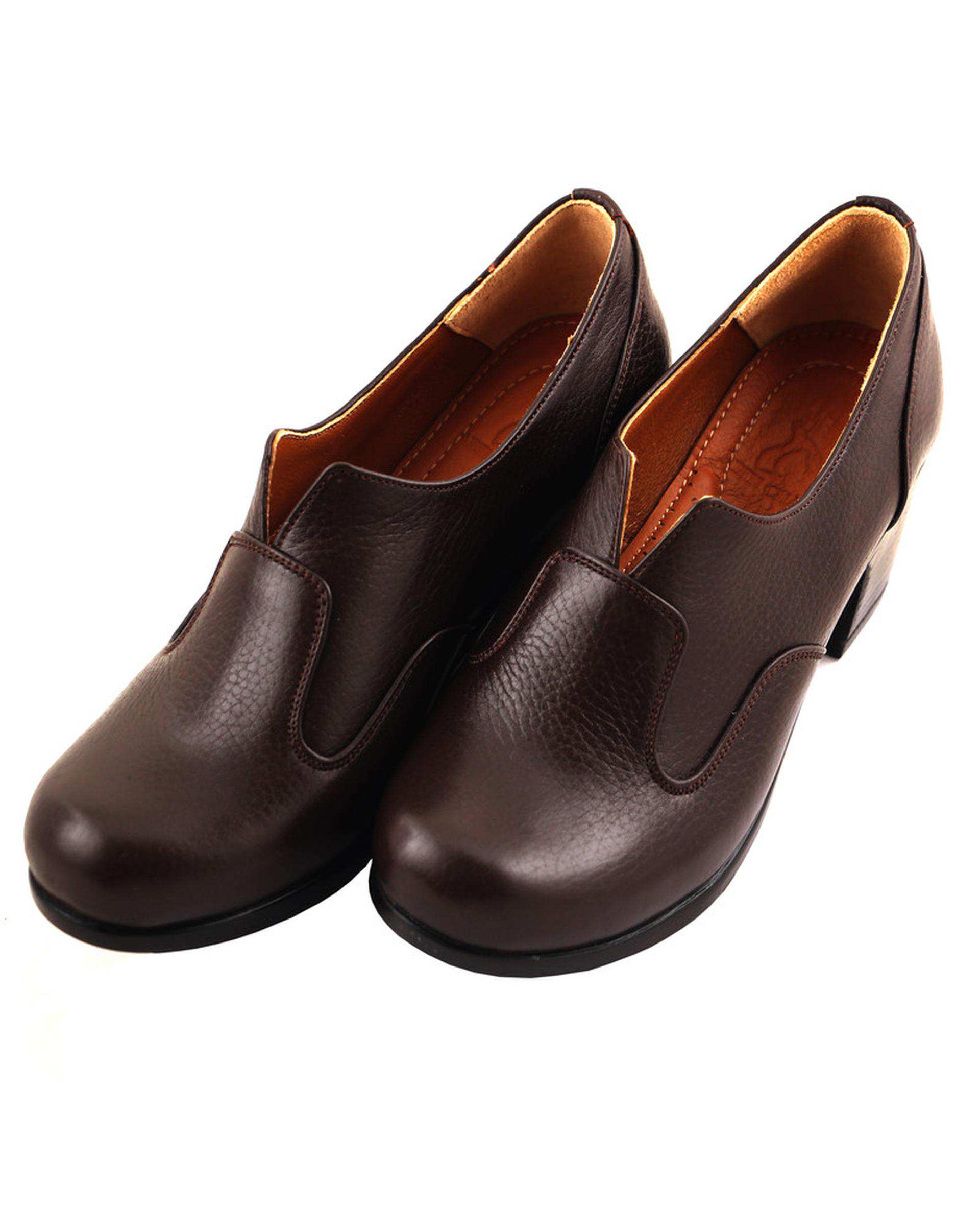 کفش چرم زنانه قهوه ای چرم بارز Charm Barez مدل DK32.1qa