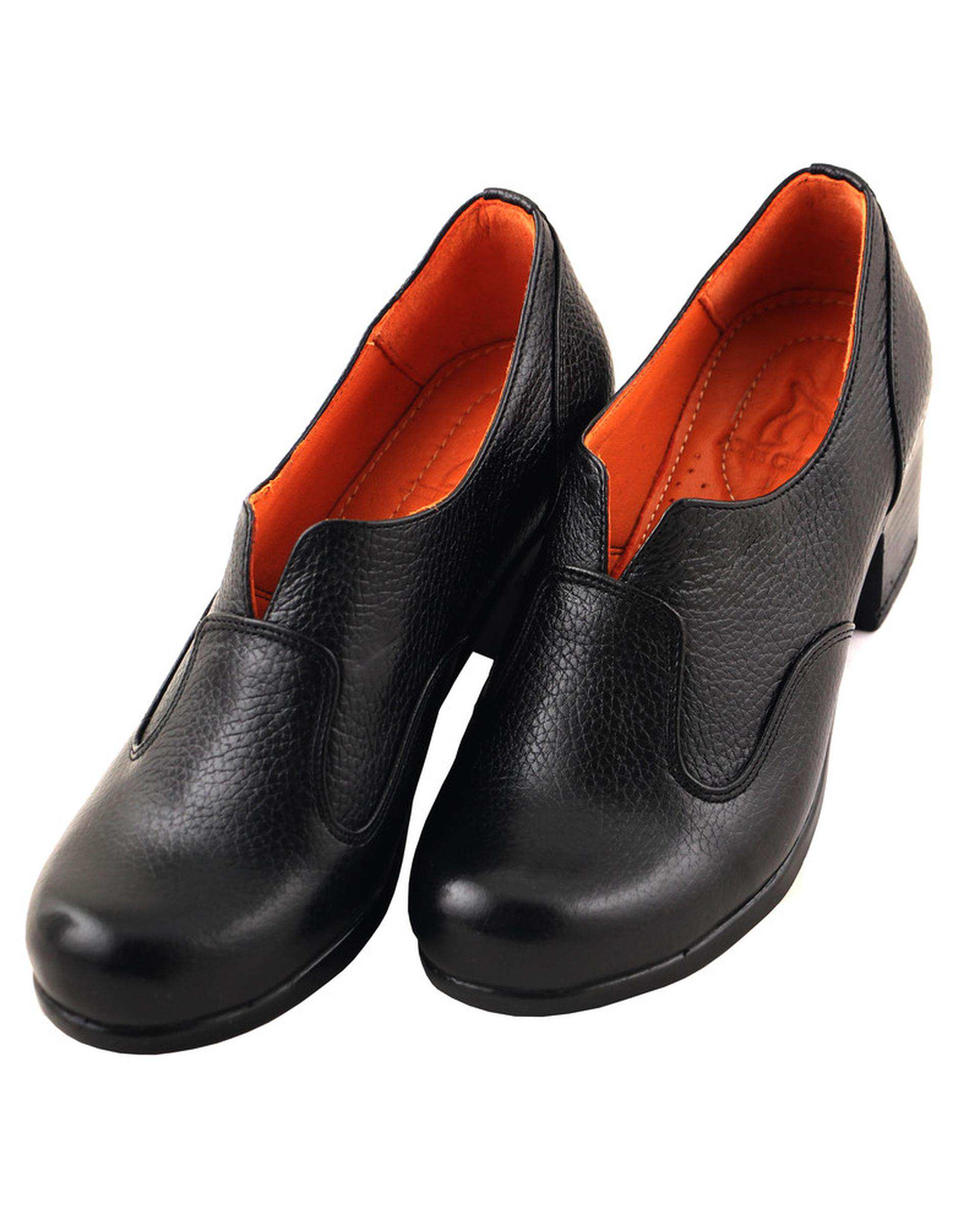 کفش چرم زنانه مشکی چرم بارز Charm Barez مدل DK32.1ms