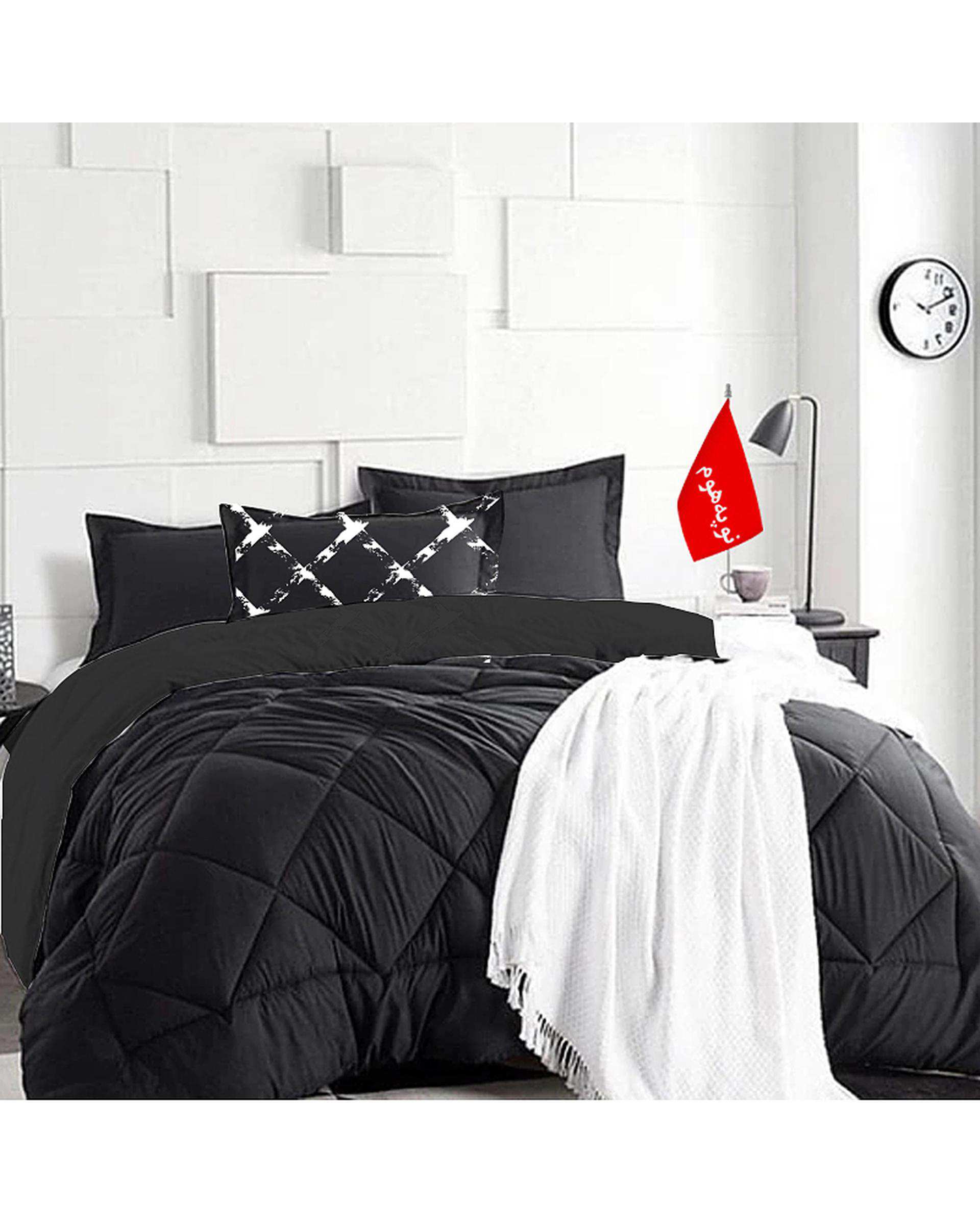 روتختی یک نفره 5 تکه مینیمال نوپه هوم Nopehome طرح لوزی مشکی کد 042