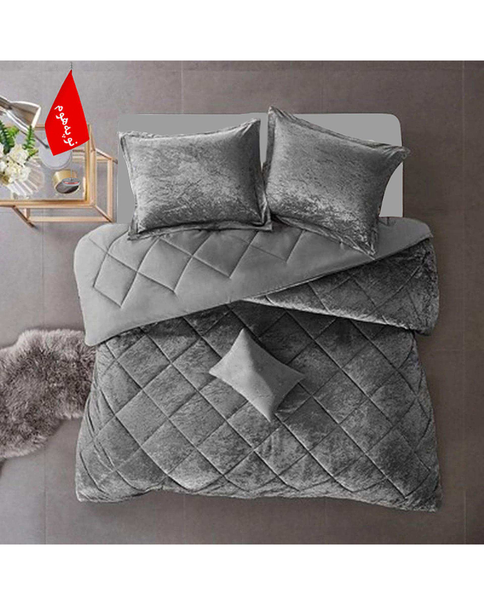 روتختی یک نفره 5 تکه مینیمال نوپه هوم Nopehome طرح لوزی طوسی کد 125