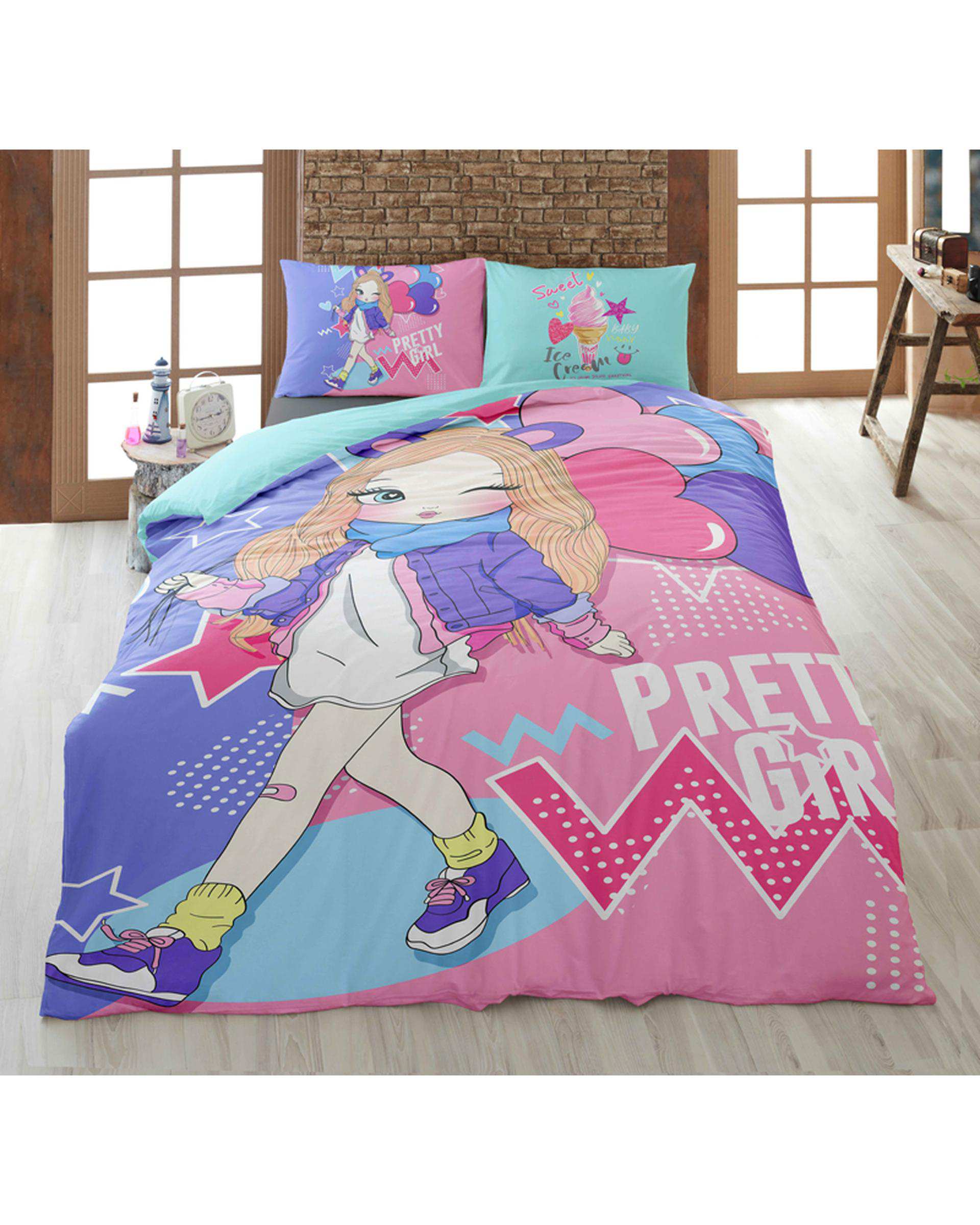 سرویس لحاف روتختی تک نفره 4 تکه دو رو میکرو تنسل گیاهی TURKAZ مدل 1079