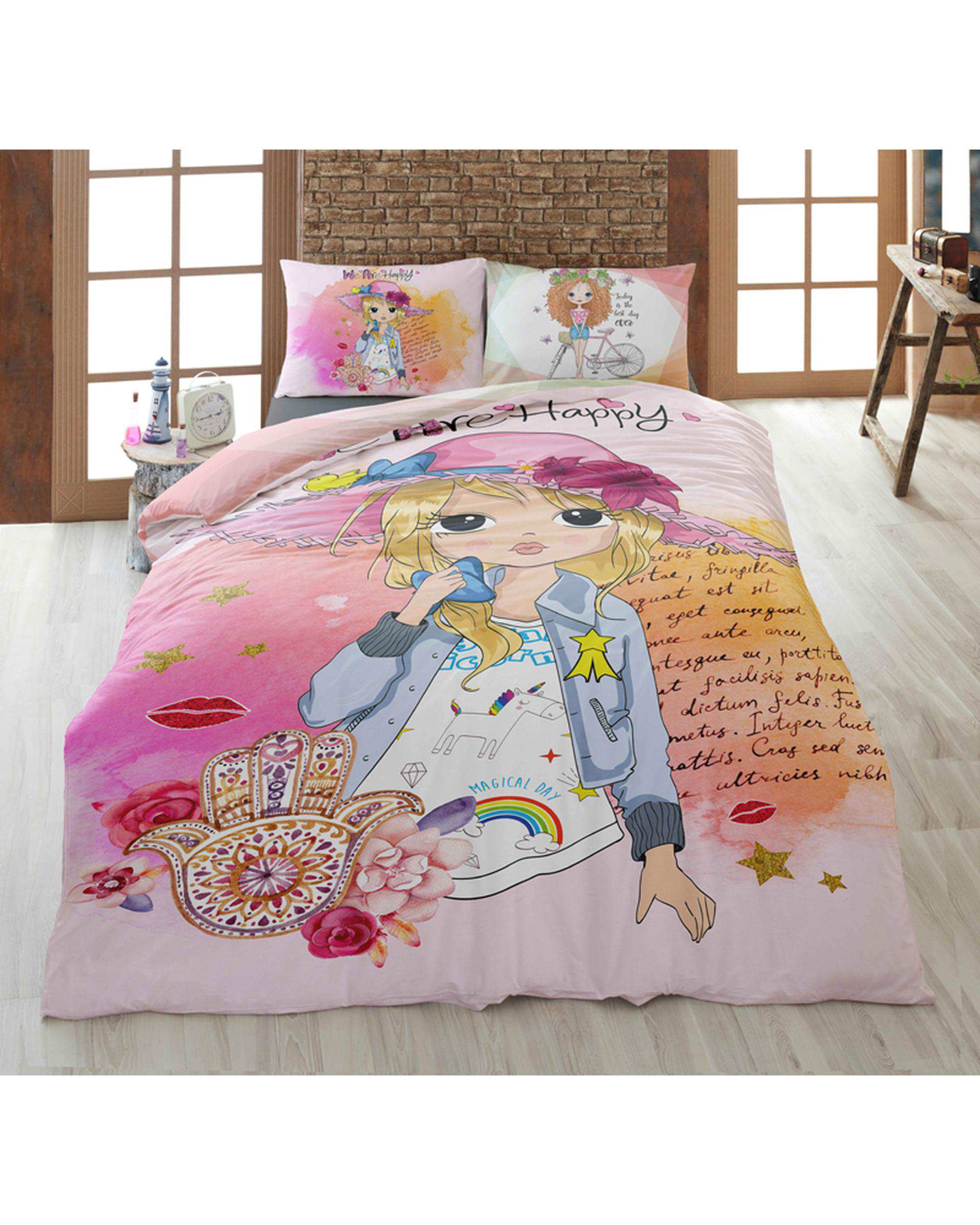 سرویس لحاف روتختی تک نفره 4 تکه دو رو میکرو تنسل گیاهی TURKAZ مدل 1087