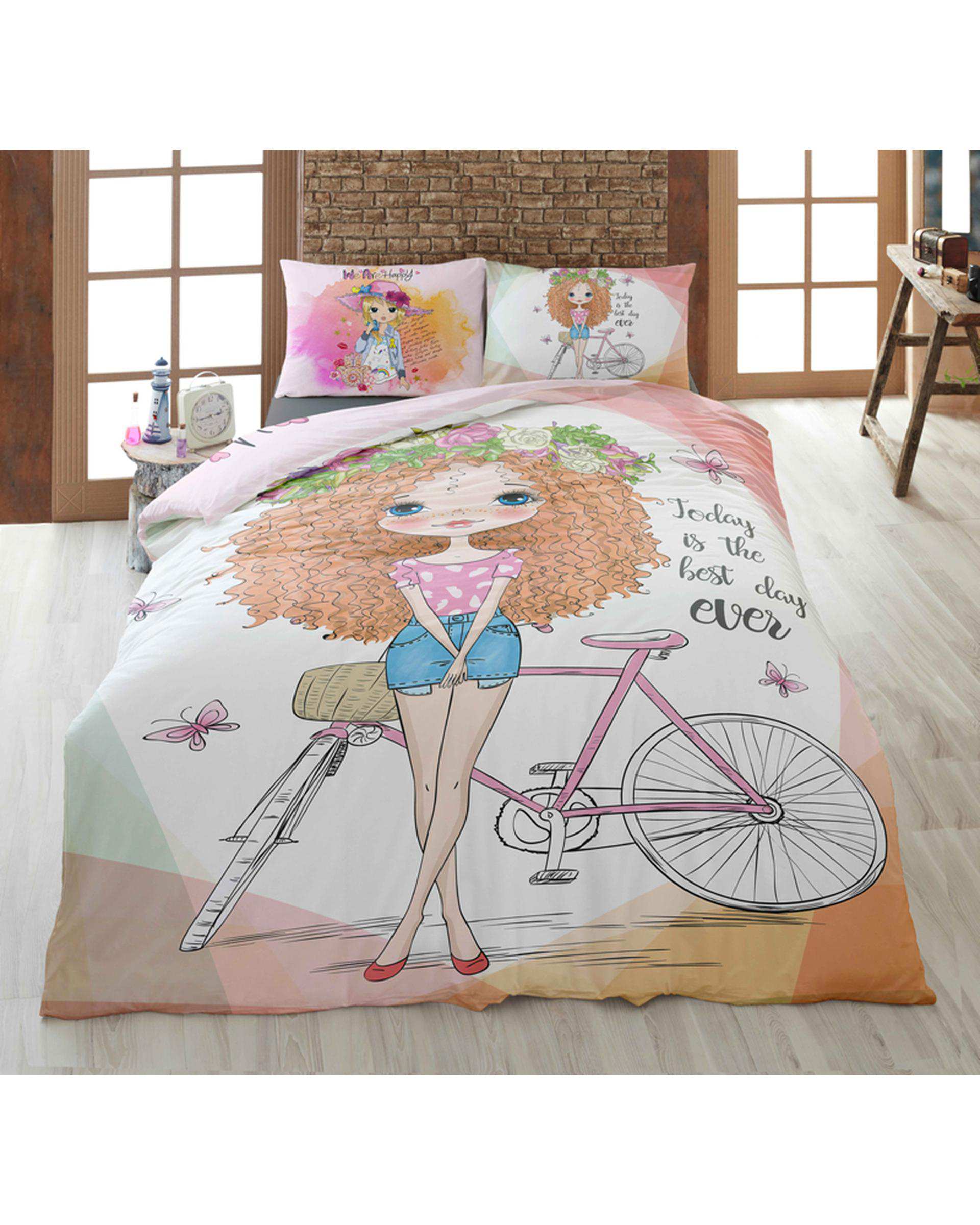 سرویس لحاف روتختی تک نفره 4 تکه دو رو میکرو تنسل گیاهی TURKAZ مدل 1087