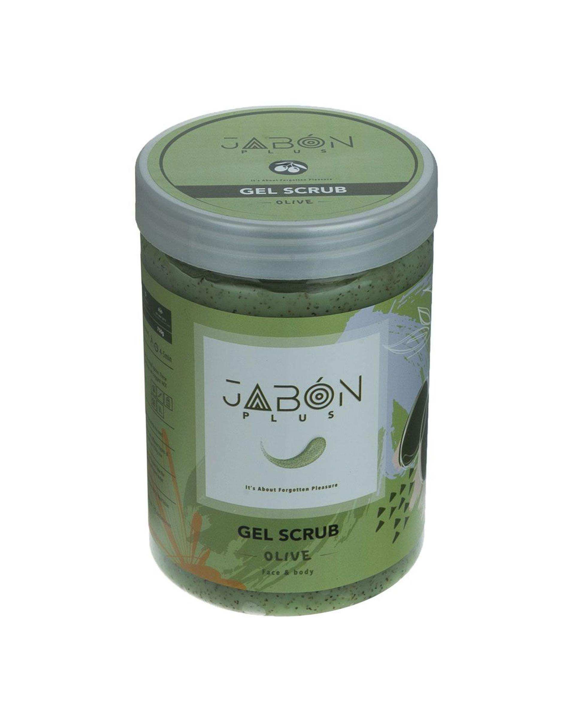 ژل لایه بردار پوست صورت و بدن ژبن پلاس Jabon Plus حاوی دانه زیتون 750 گرم