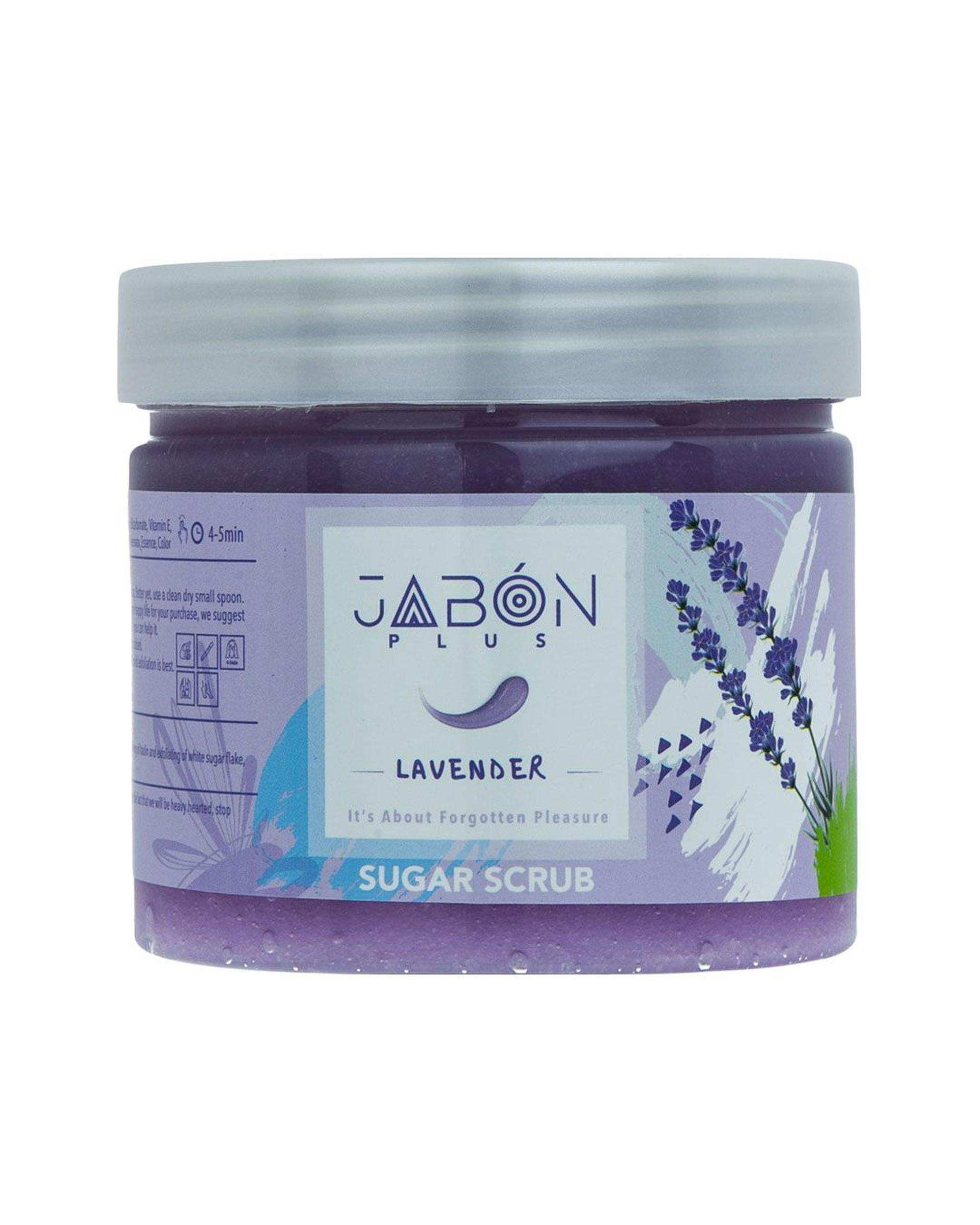 لایه بردار شکری پوست دست و بدن ژبن پلاس Jabon Plus رایحه اسطوخودوس 450 گرم