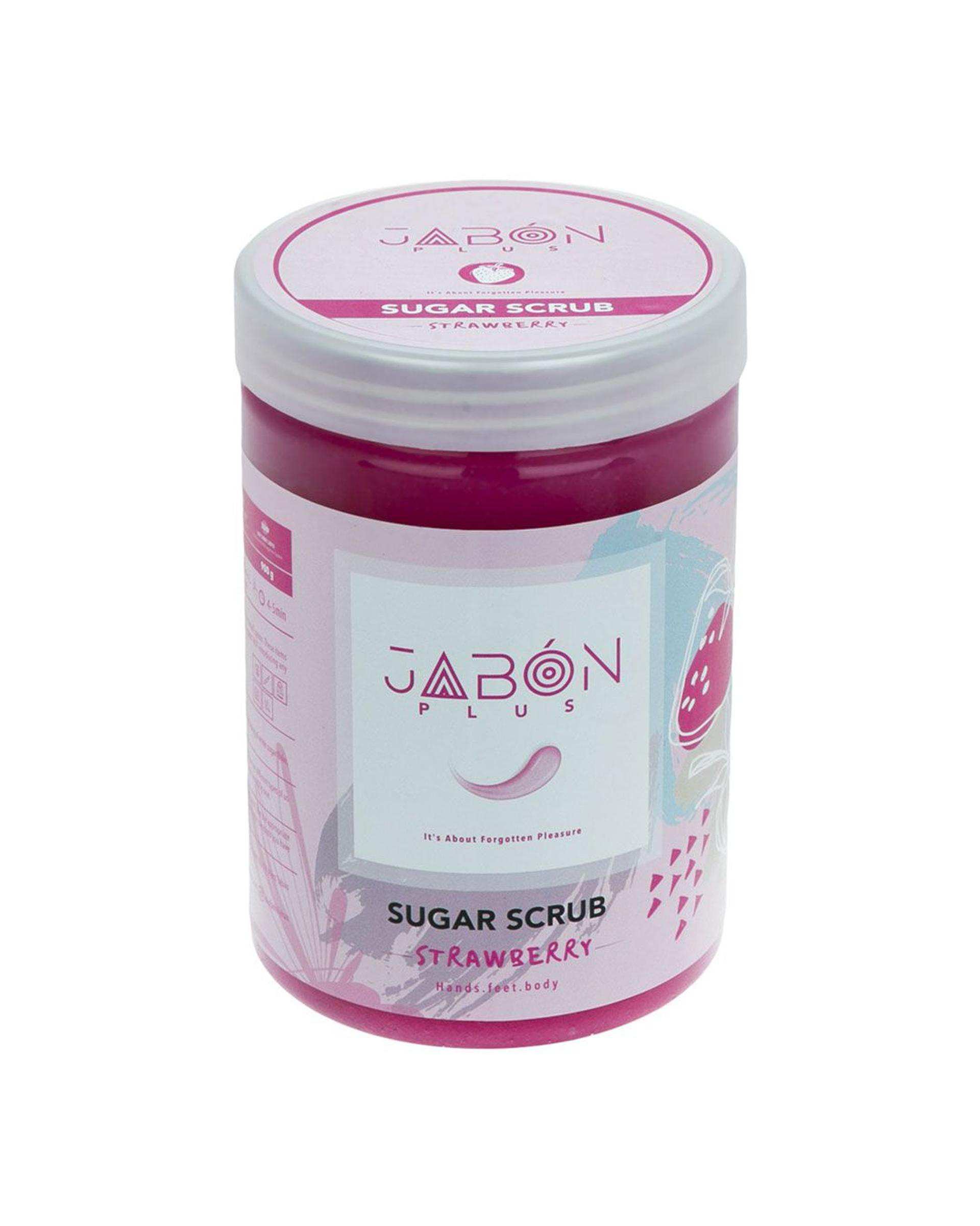 لایه بردار شکری پوست دست و بدن ژبن پلاس Jabon Plus رایحه توت فرنگی 900 گرم